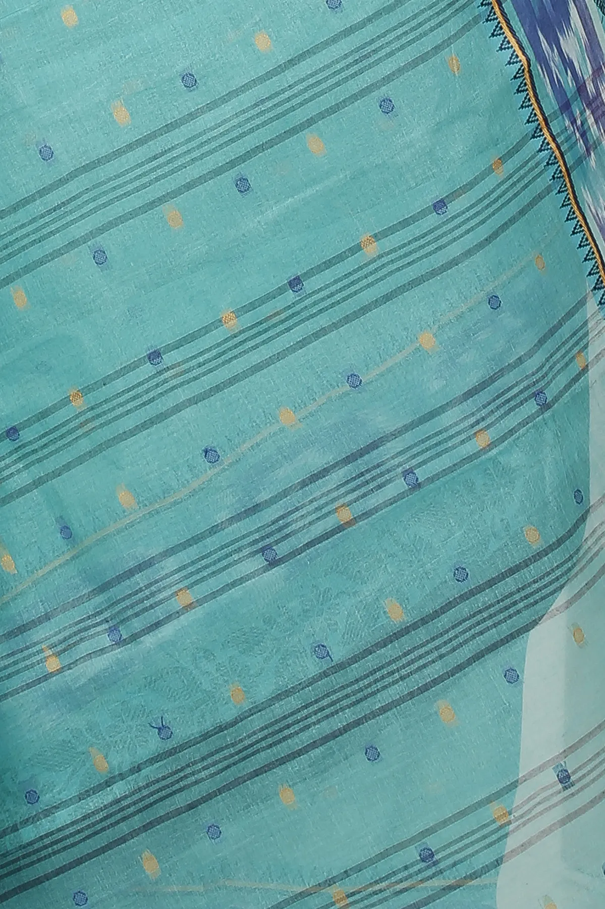 DipDiya Pure Cotton See Green Moli Handcrafted Elegance Tant Sarees