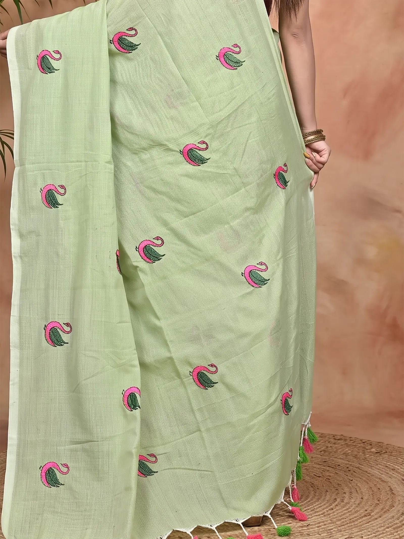 DipDiya Pure Cotton See Green Norvi Heritage You Can Wear Embroidery Handloom sarees