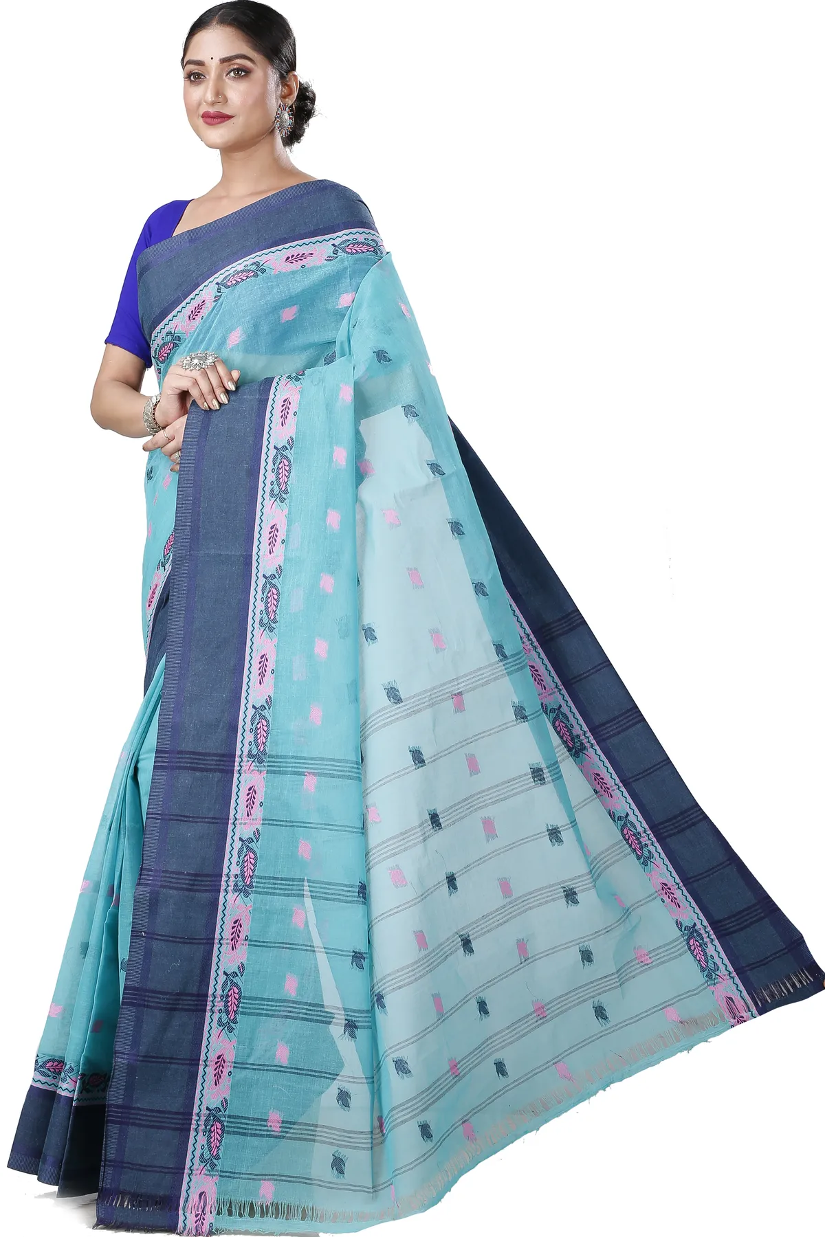 DipDiya Pure Cotton See Green Provati Heritage of Bengal Tant Sarees