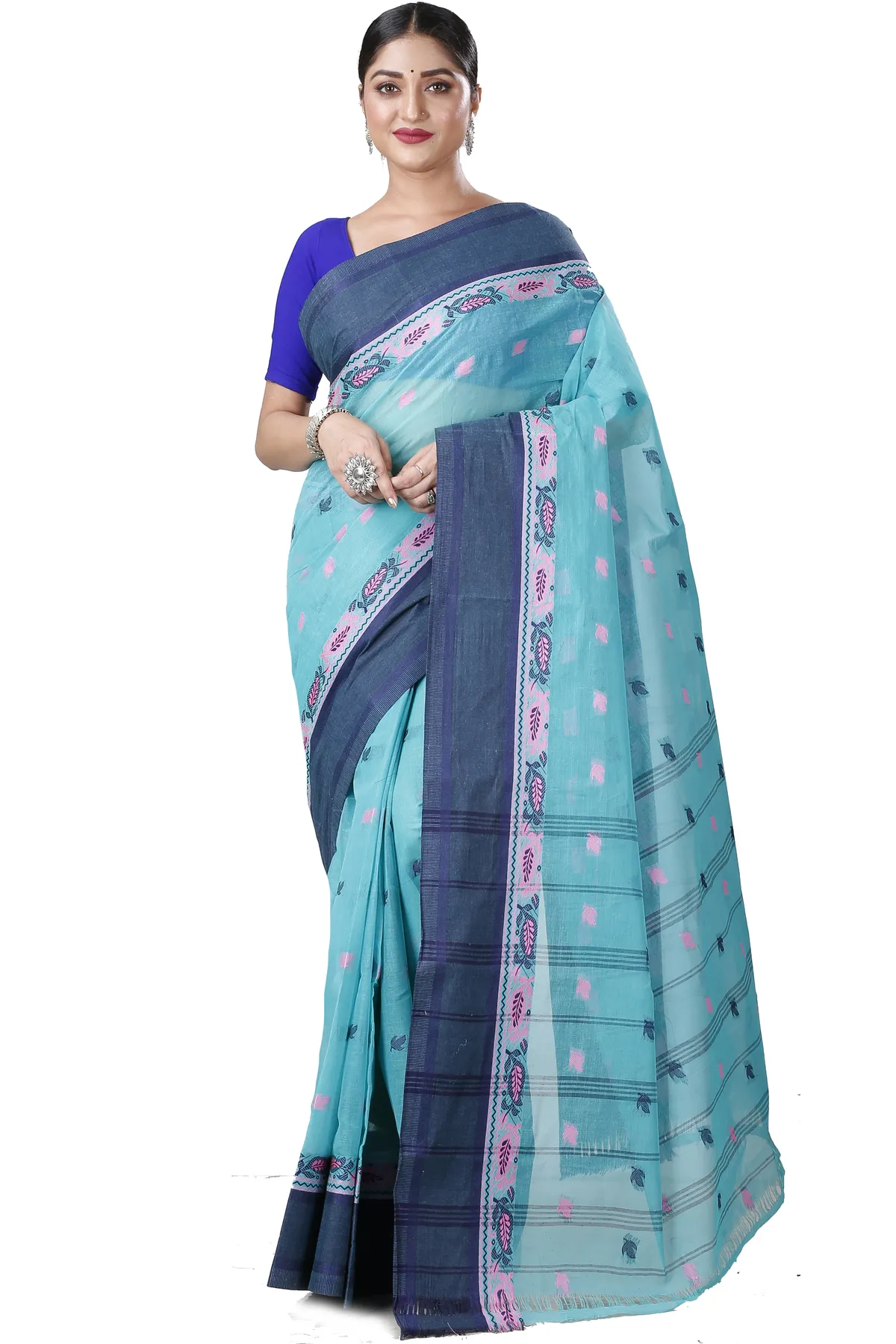 DipDiya Pure Cotton See Green Provati Heritage of Bengal Tant Sarees
