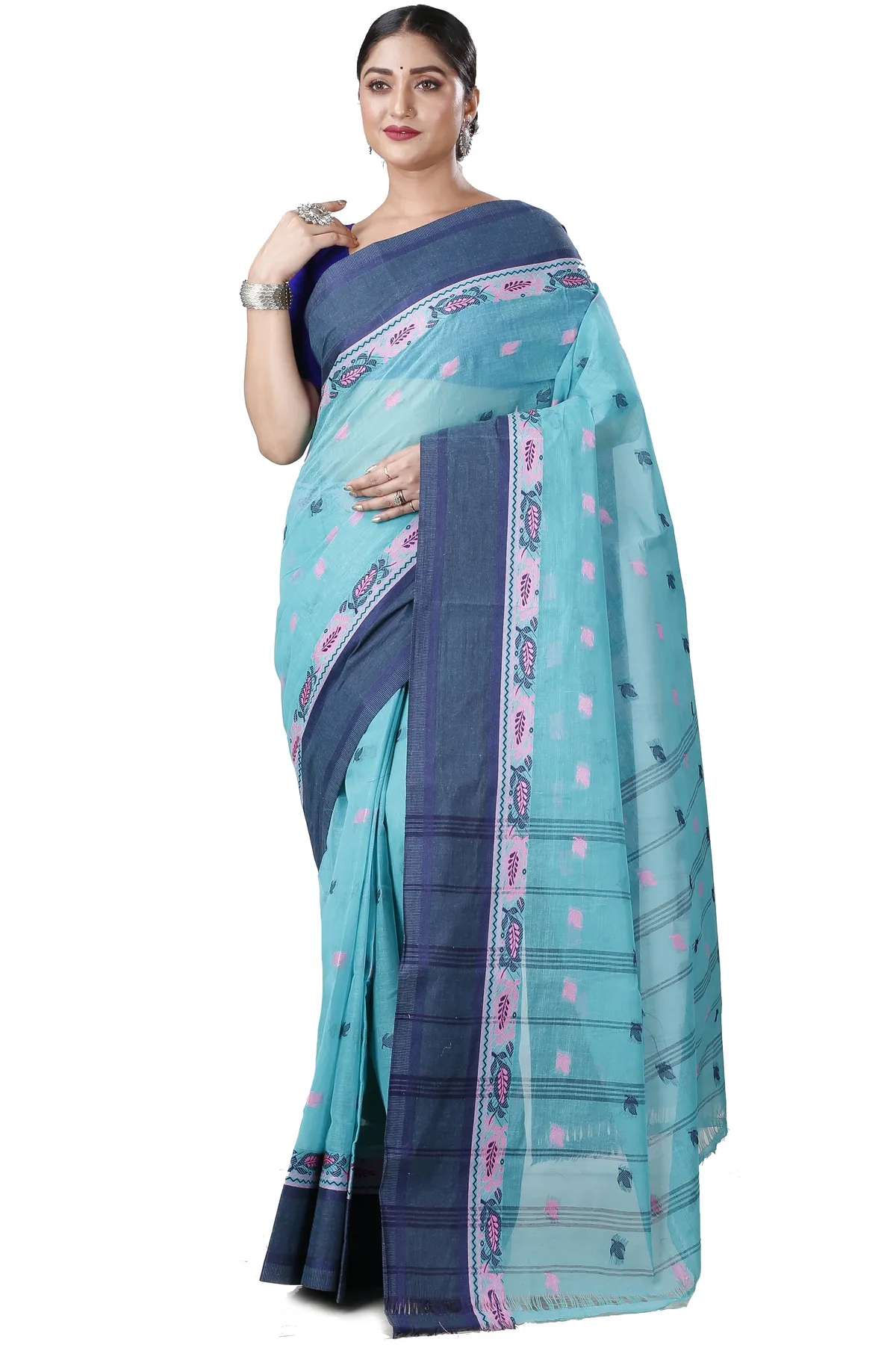 DipDiya Pure Cotton See Green Provati Heritage of Bengal Tant Sarees