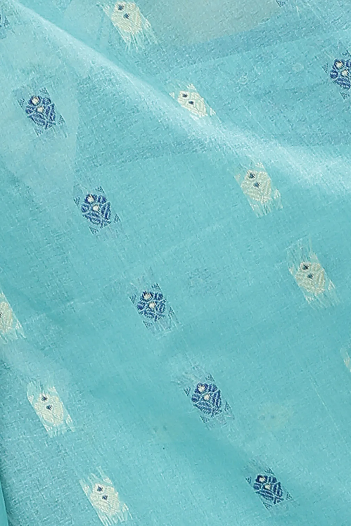 DipDiya Pure Cotton See Green Reese Woven with Love Tant Sarees