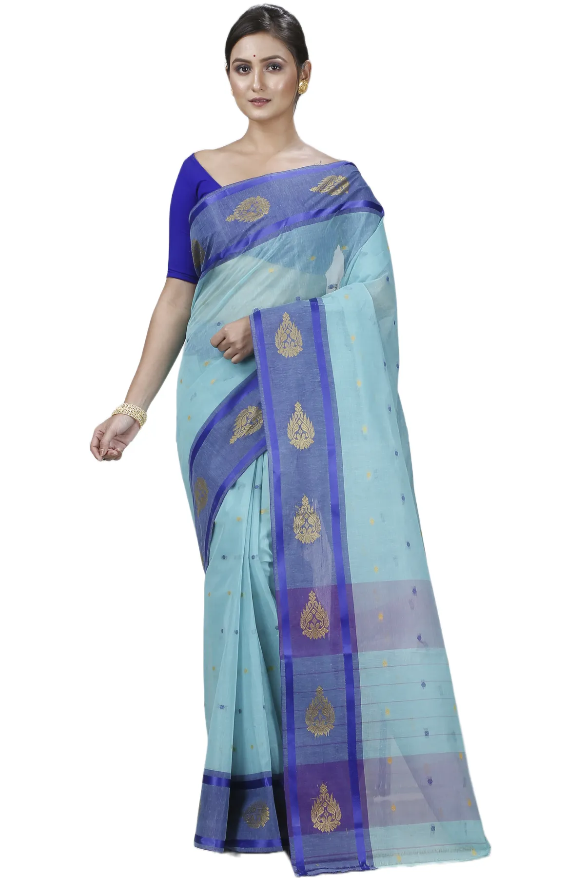 DipDiya Pure Cotton See Green Upala Stories of Bengal Tant Sarees