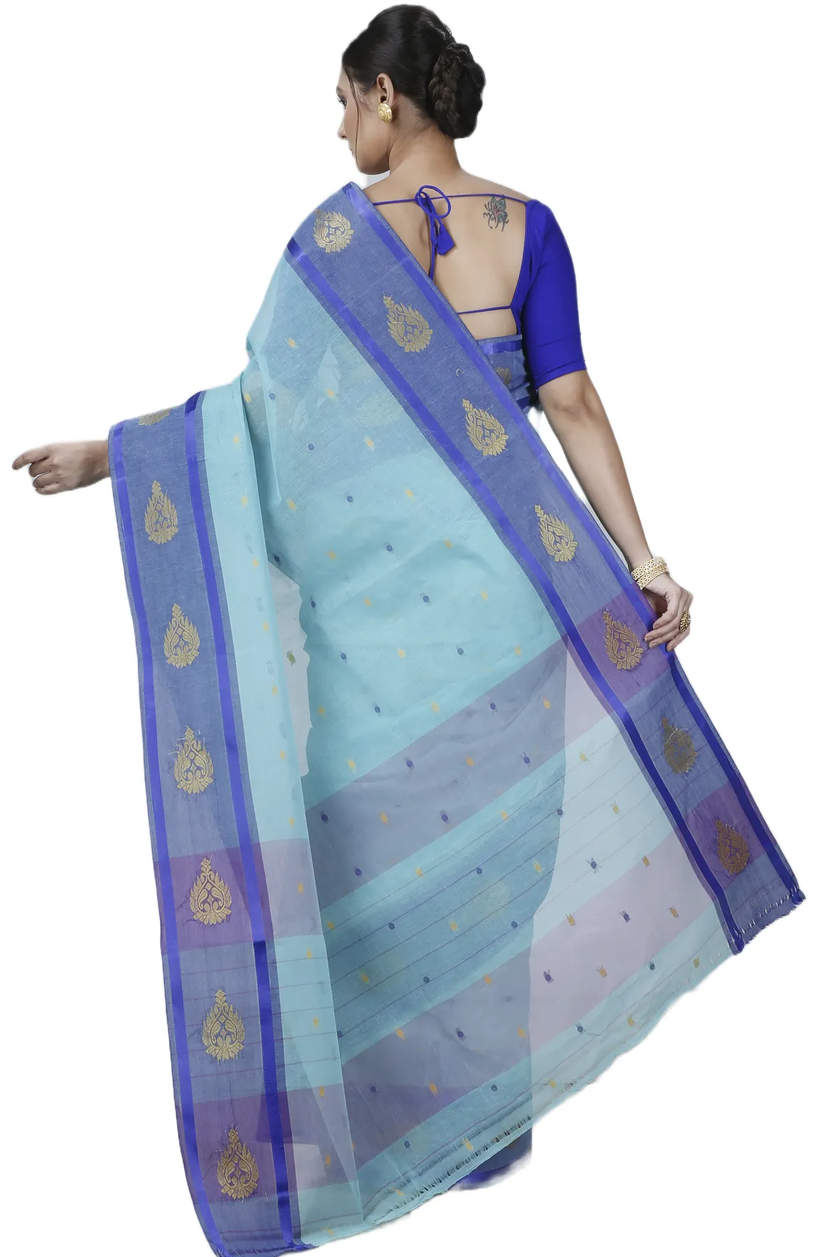 DipDiya Pure Cotton See Green Upala Stories of Bengal Tant Sarees