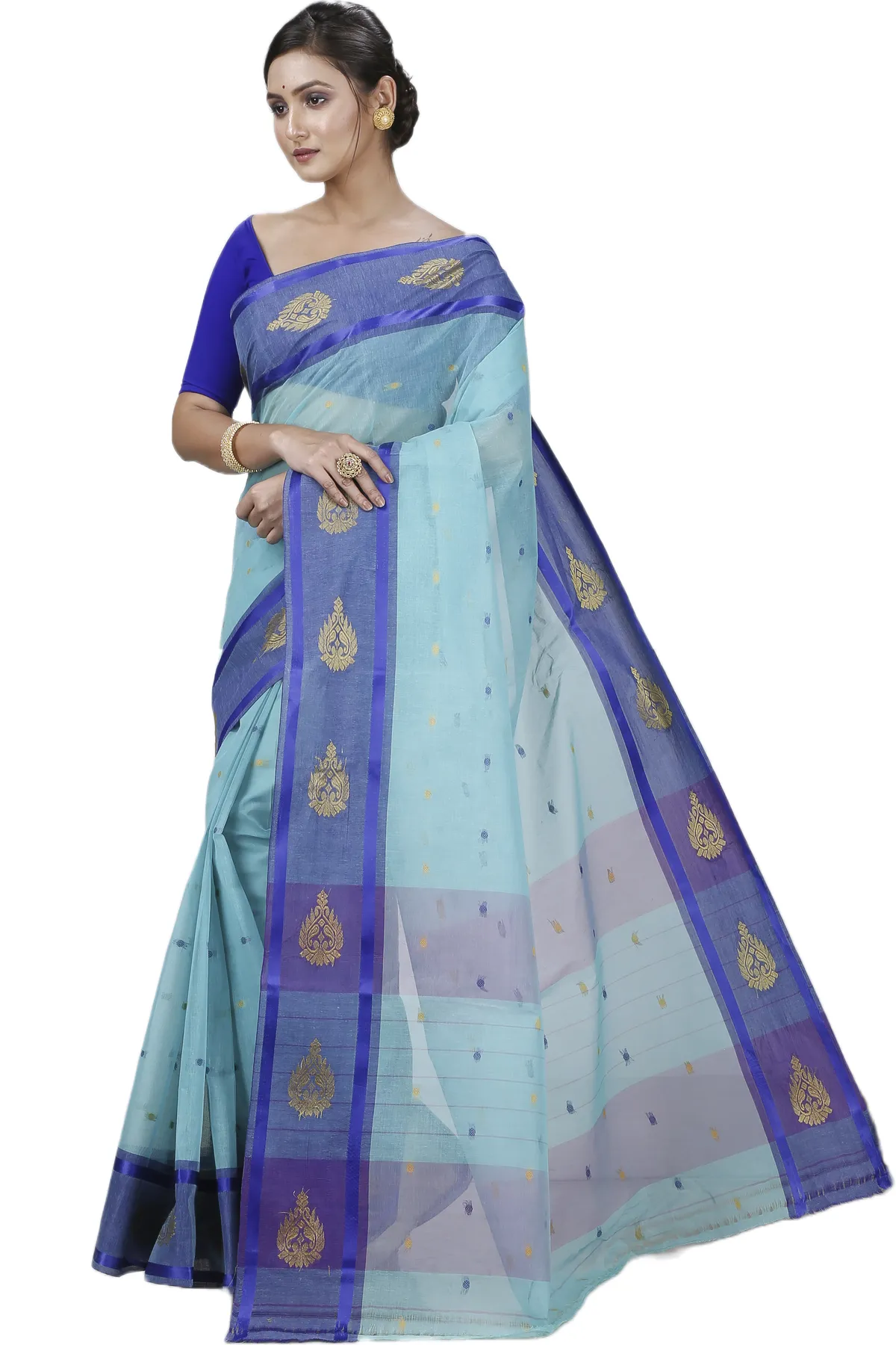 DipDiya Pure Cotton See Green Upala Stories of Bengal Tant Sarees