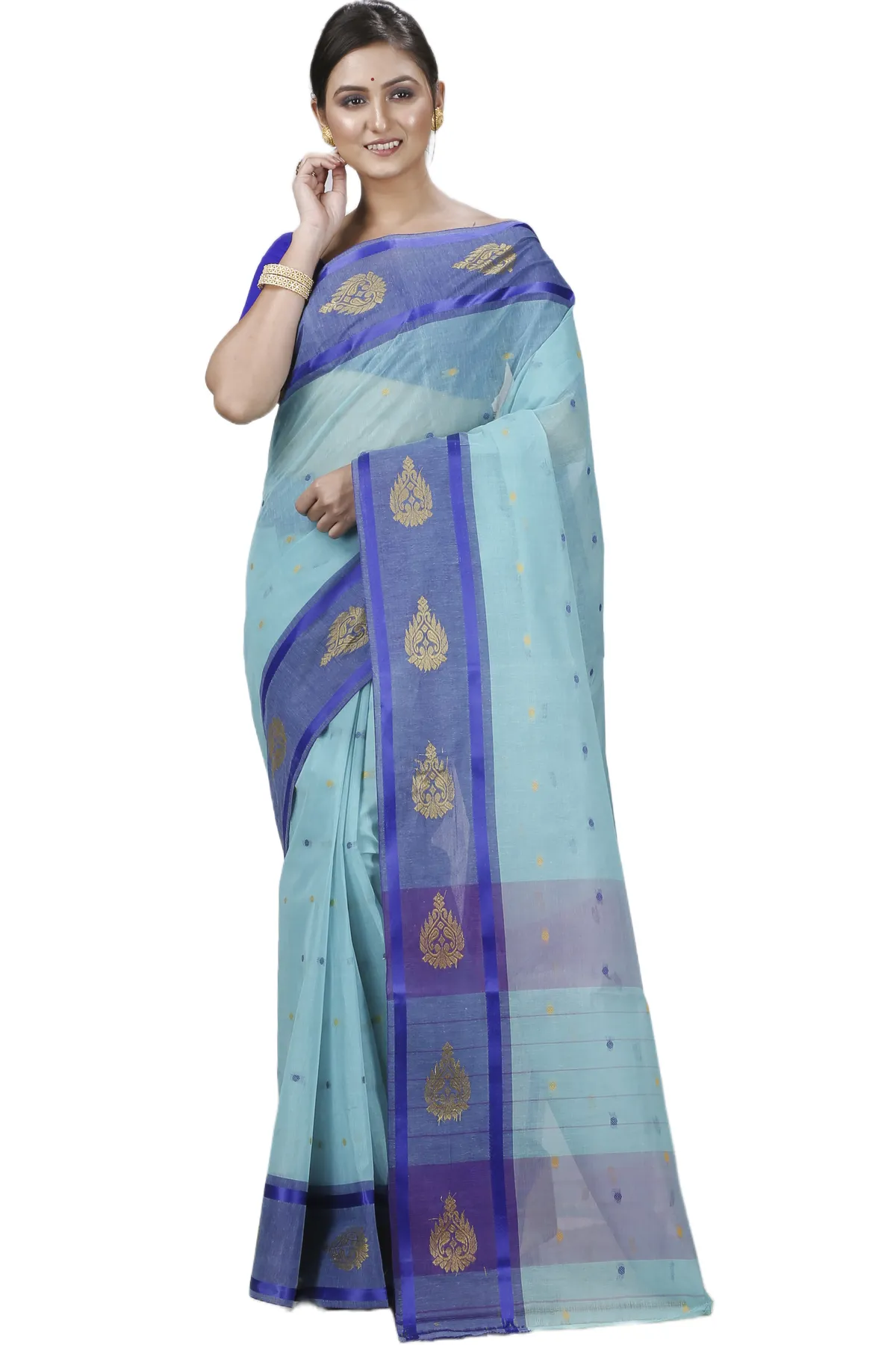 DipDiya Pure Cotton See Green Upala Stories of Bengal Tant Sarees
