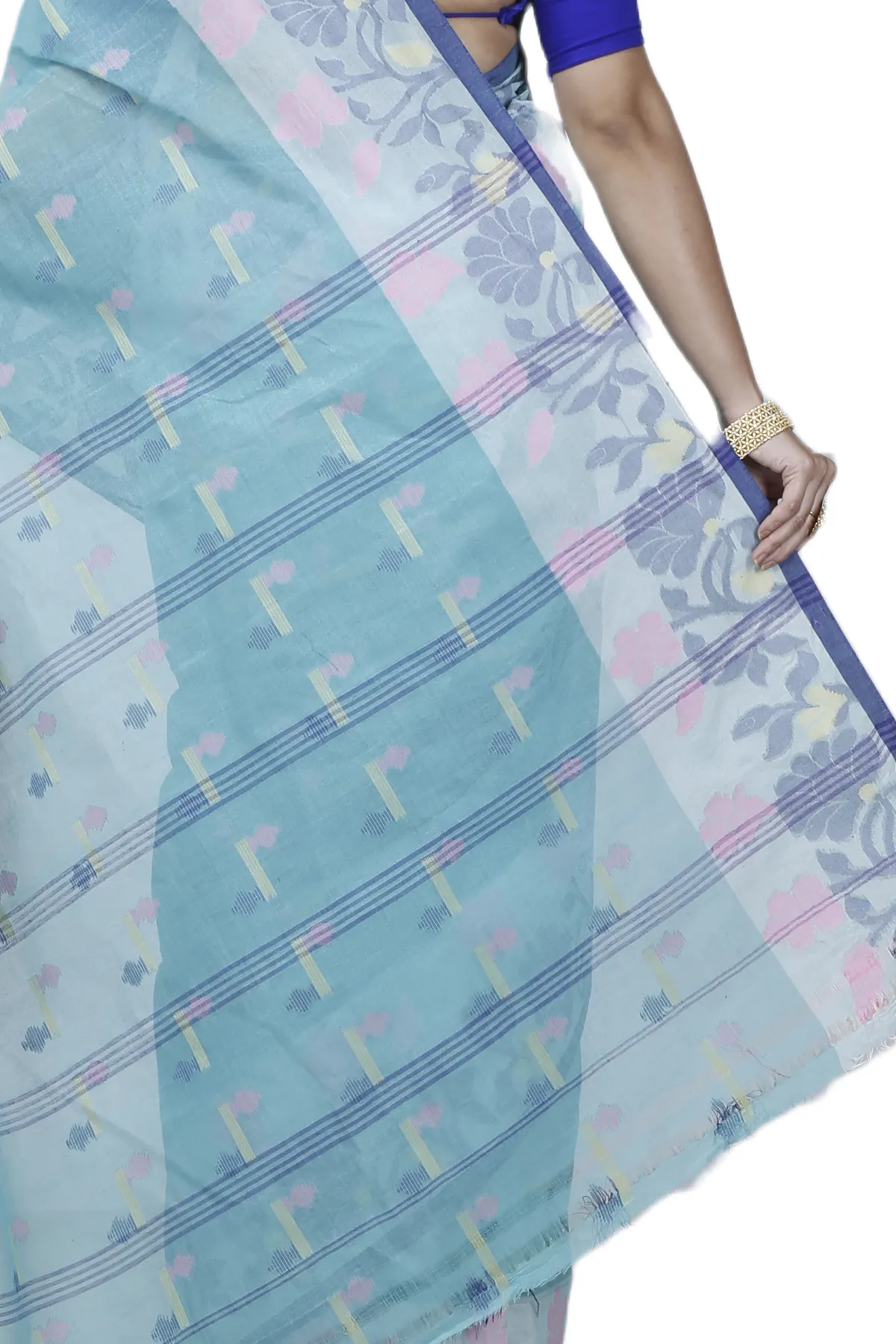 DipDiya Pure Cotton See Green Urva Crafted by Artisans Tant Sarees