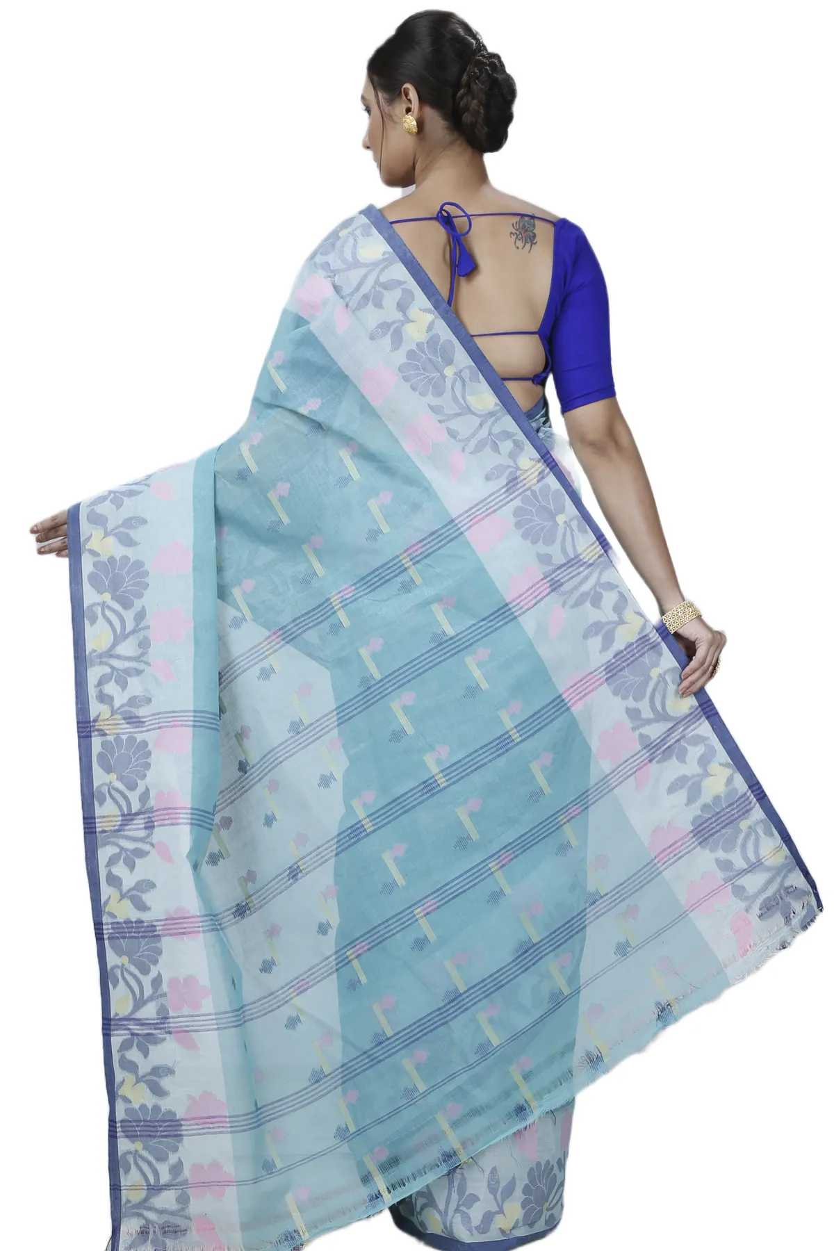 DipDiya Pure Cotton See Green Urva Crafted by Artisans Tant Sarees