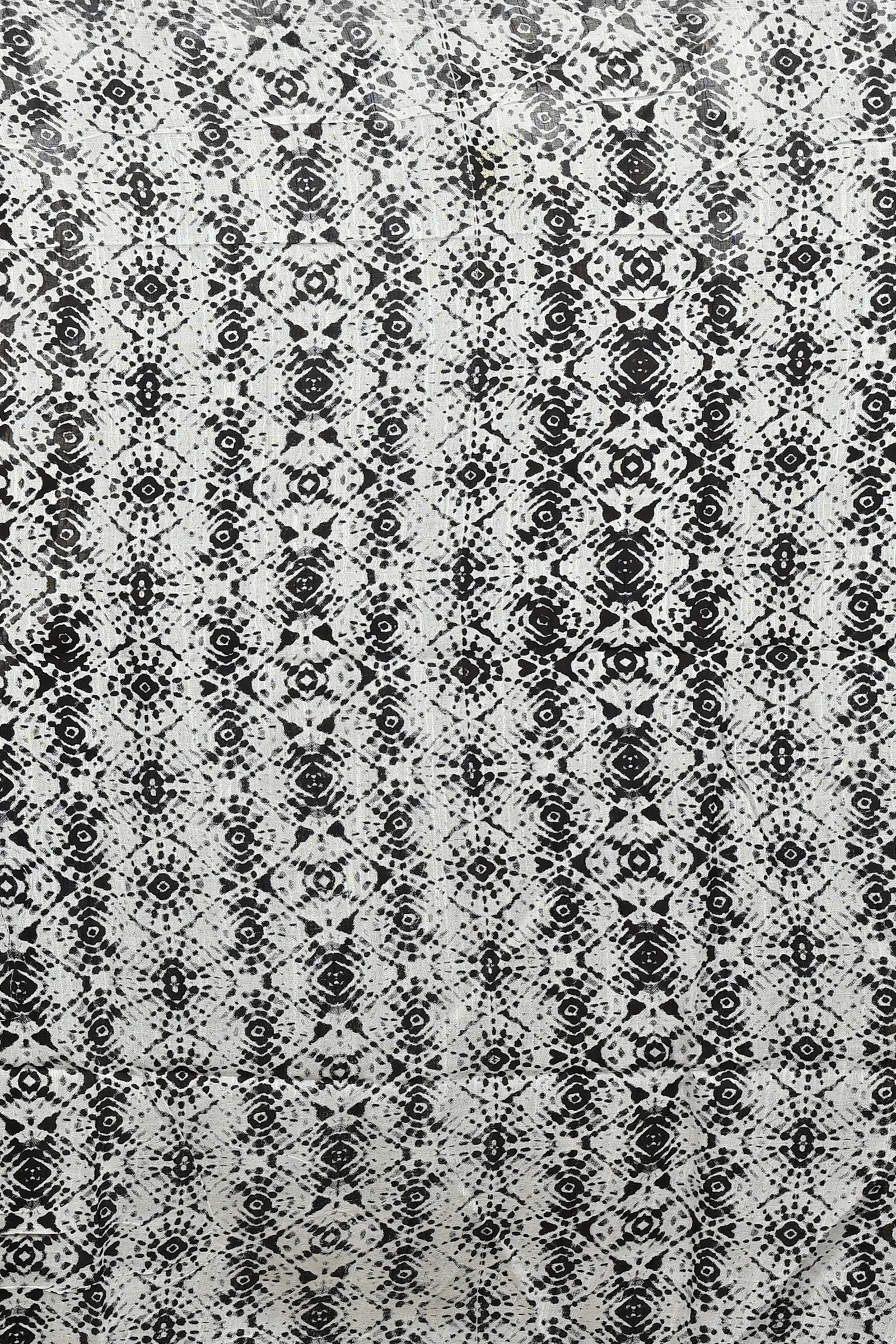 DipDiya Pure Cotton Sky Blue Black Dinesi Effortless Tradition Batik Print Sarees