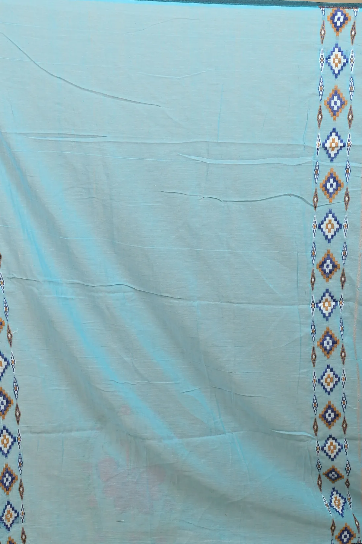 DipDiya Pure Cotton Sky Blue Hitaashi Classic Bengali Handloom Sarees
