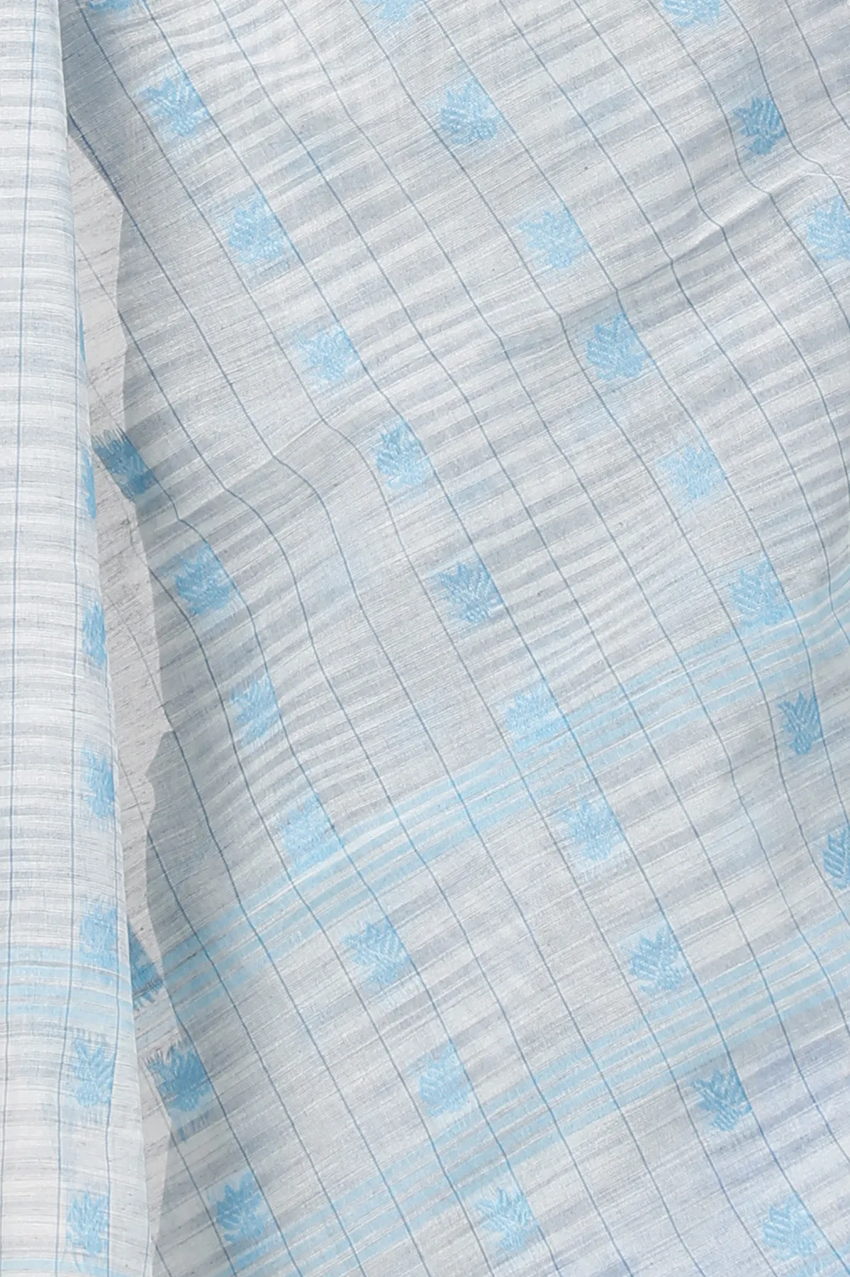 DipDiya Pure Cotton Sky Blue KotkiTat Elegance in Every Weave Tant Sarees