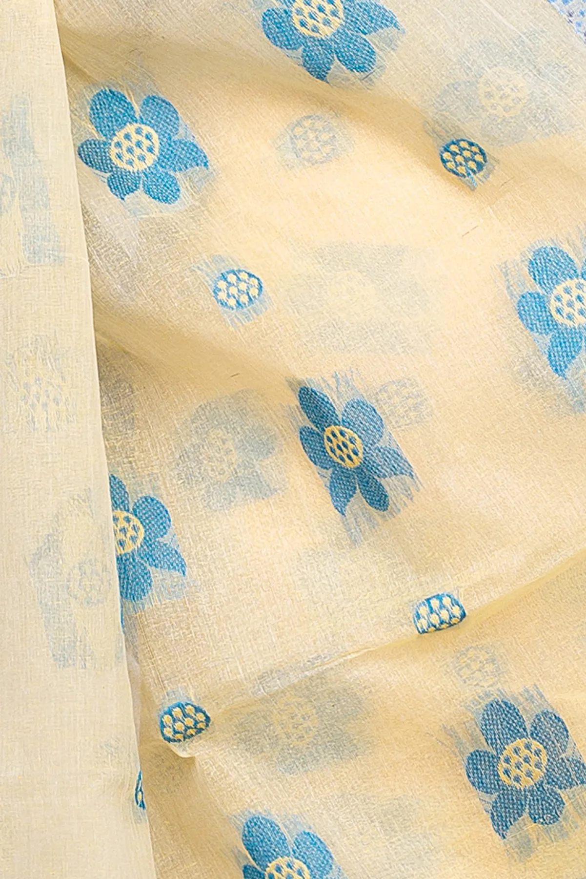 DipDiya Pure Cotton Sky Blue Palasful Elegant by Tradition Tant Sarees