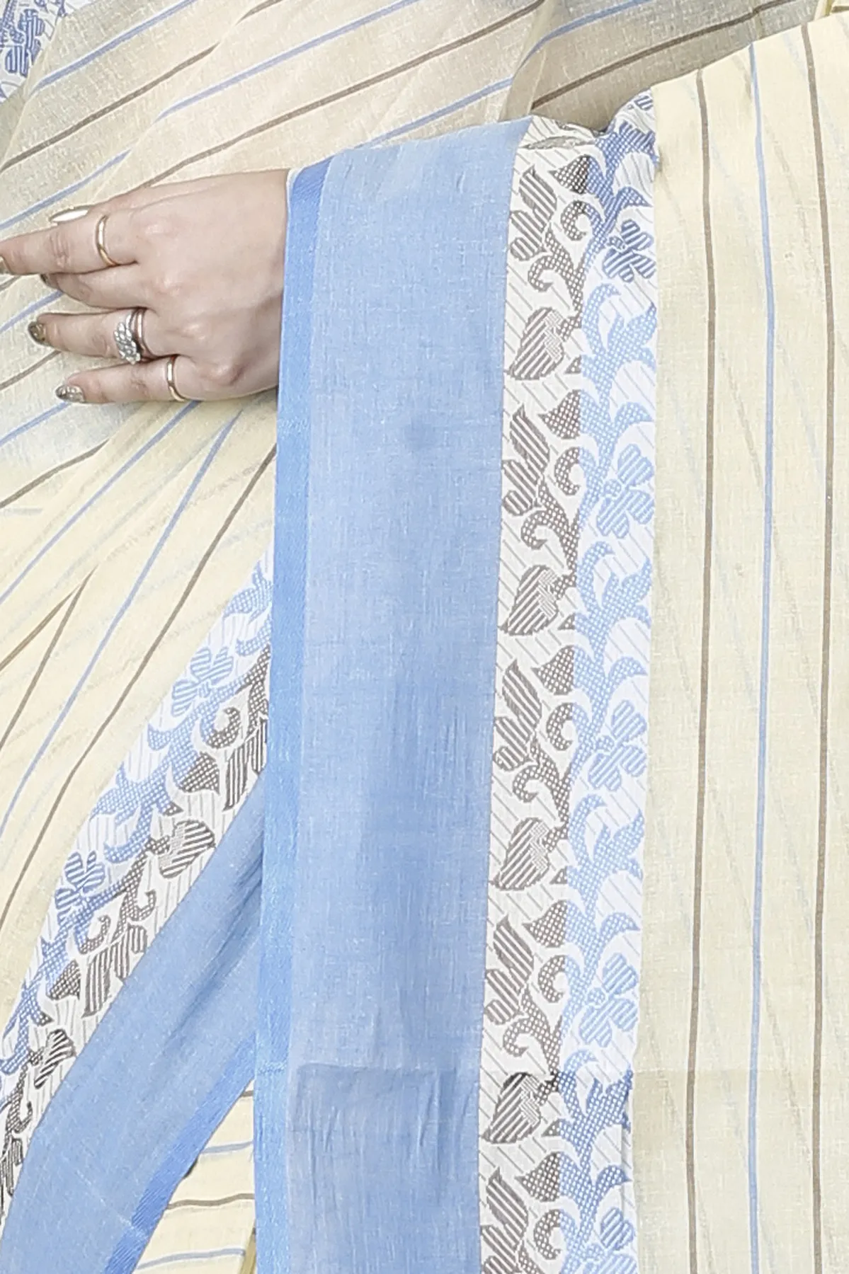 DipDiya Pure Cotton Sky Blue Subha Tradition in Every Thread Tant Sarees