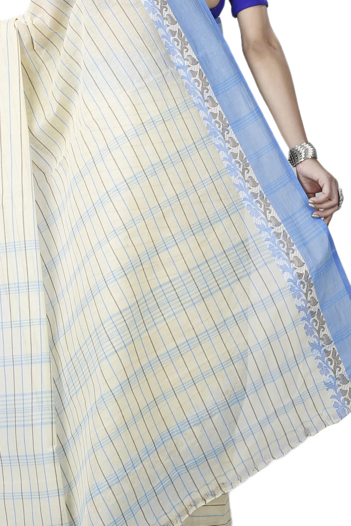 DipDiya Pure Cotton Sky Blue Subha Tradition in Every Thread Tant Sarees