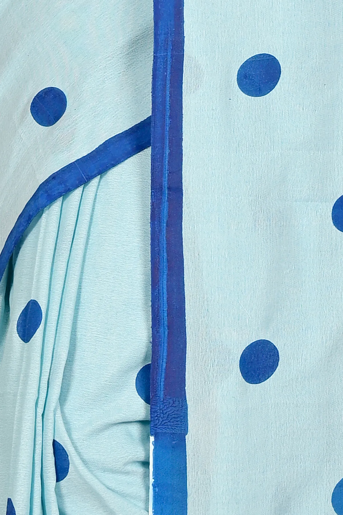 DipDiya Pure Cotton Sky Blue Tip Timeless Bengal Handloom Sarees