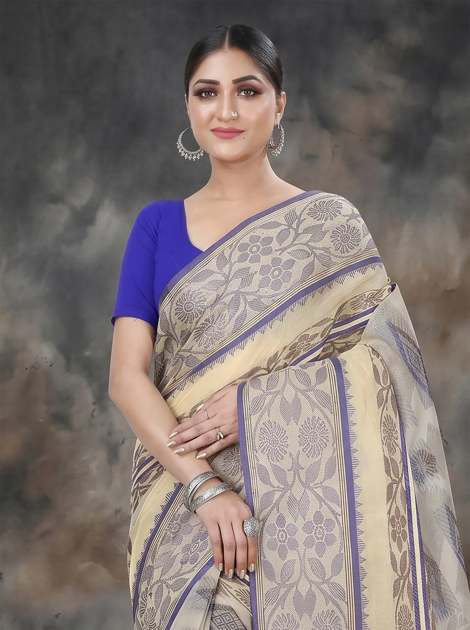 DipDiya Pure Cotton  Traditional Bengali Brown Artisan Crafted Sadasob Tant Saree