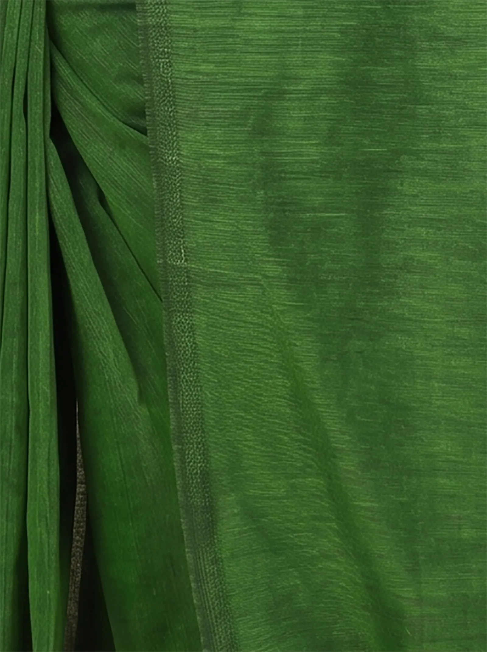 DipDiya Pure Cotton  Traditional Bengali Green Artisan Crafted ThanKhadi Handloom Saree