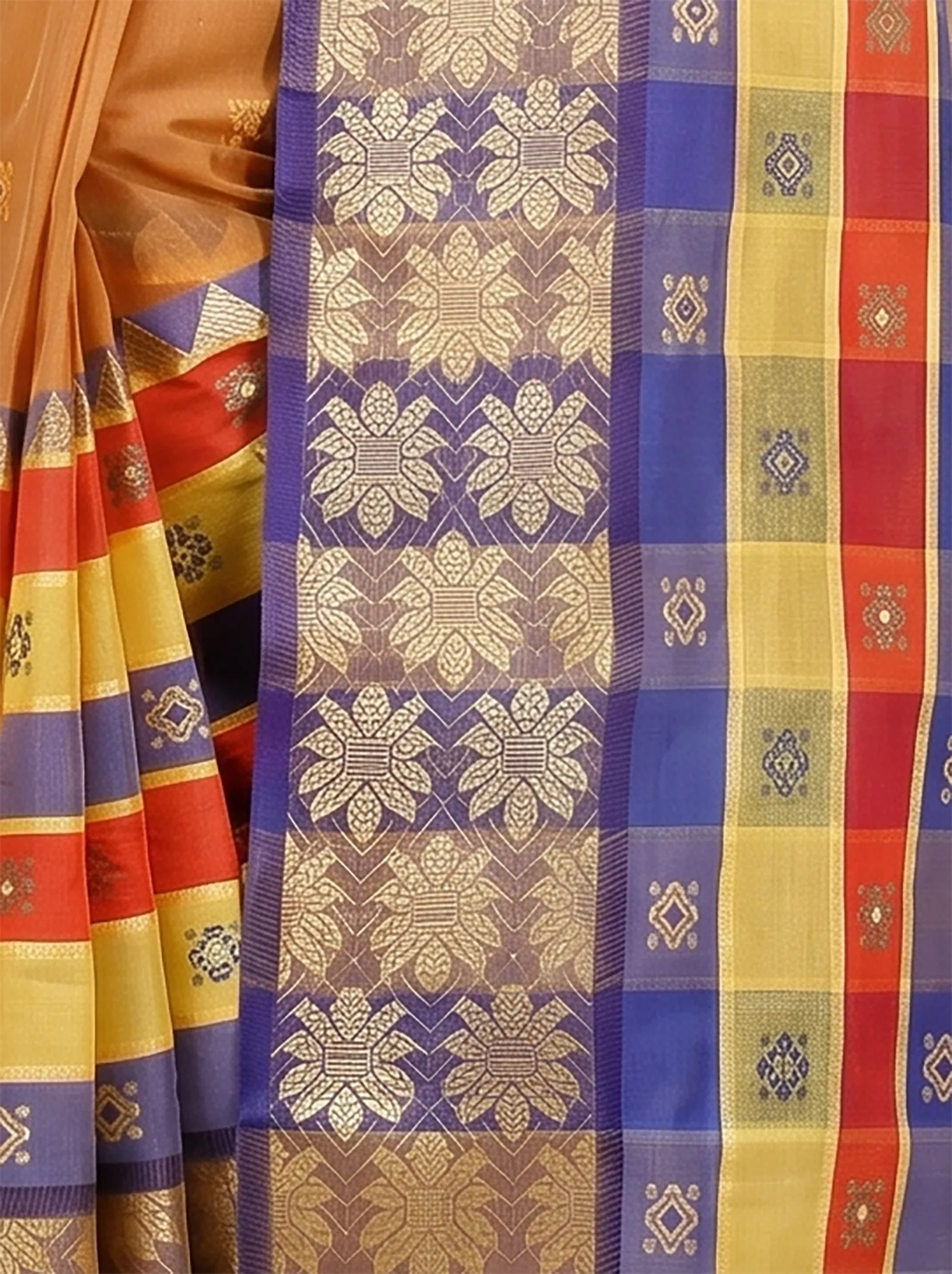 DipDiya Pure Cotton  Traditional Bengali Light Brown Artisan Crafted FulPar Tant Saree