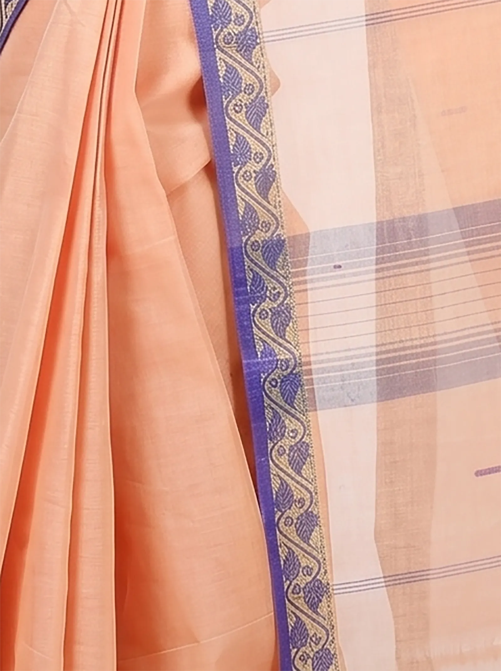DipDiya Pure Cotton  Traditional Bengali Light White Artisan Crafted Gaela Tant Saree