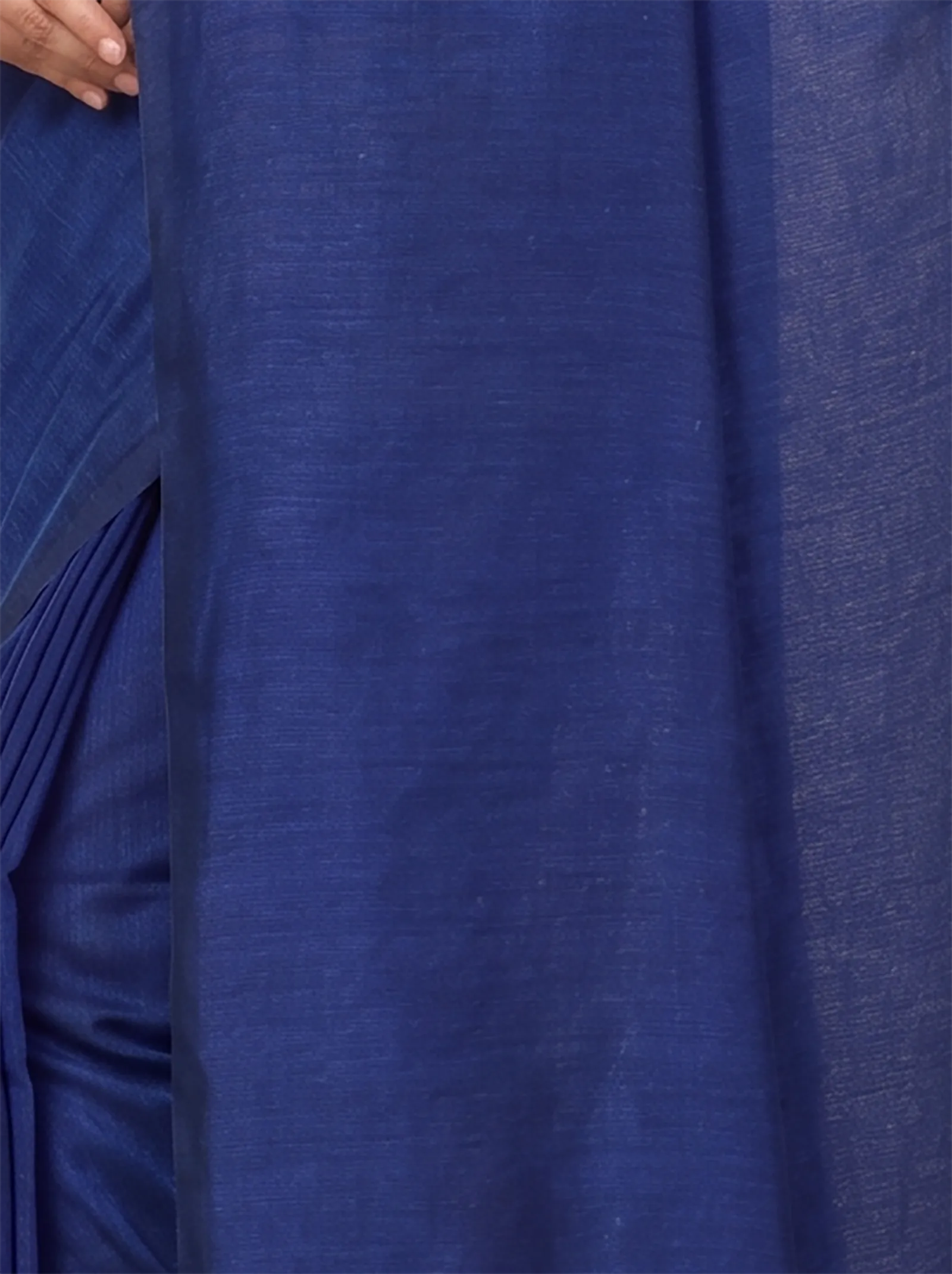 DipDiya Pure Cotton  Traditional Bengali Naby Blue Artisan Crafted ThanKhadi Handloom Saree