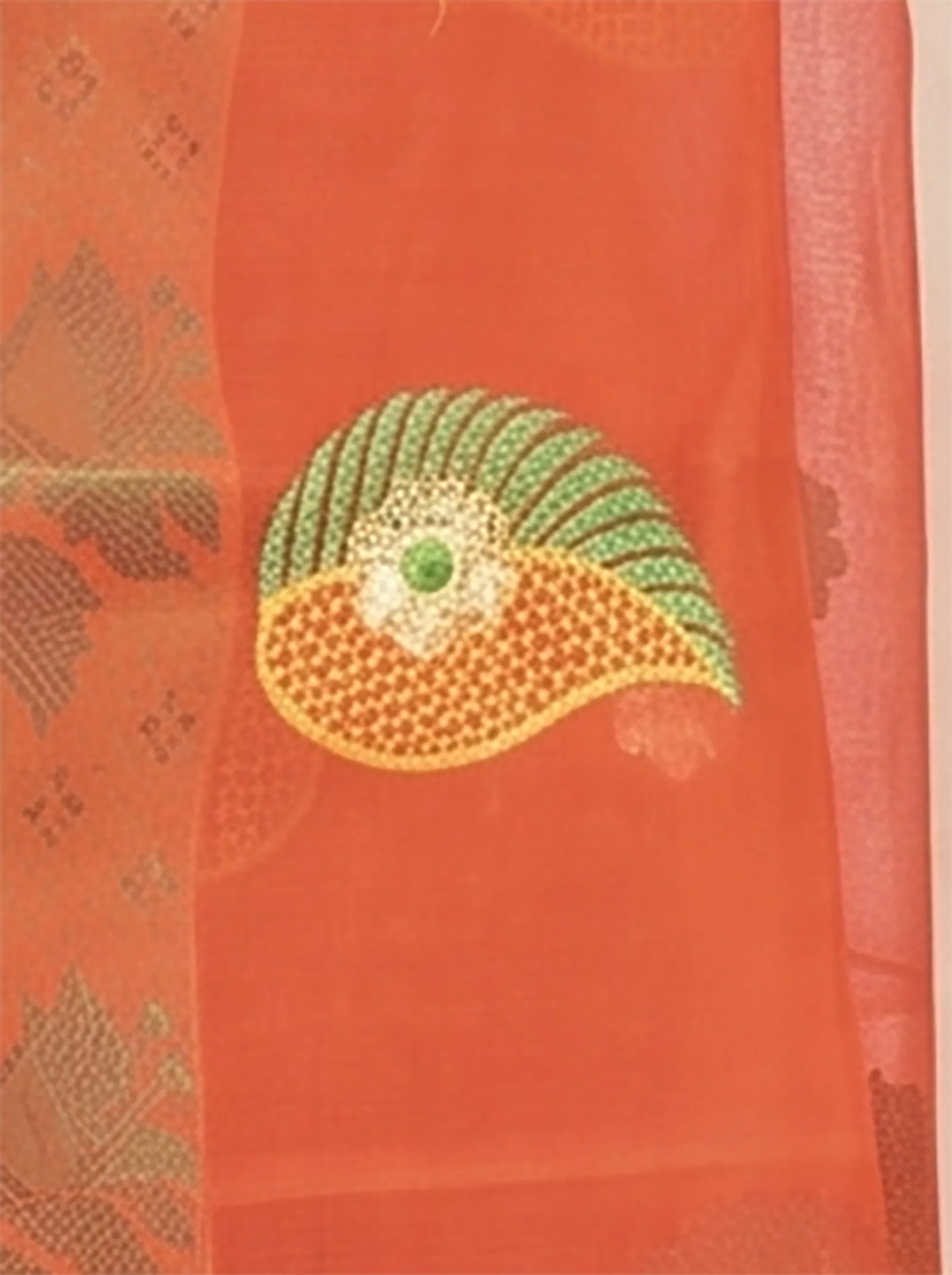 DipDiya Pure Cotton  Traditional Bengali Orange Artisan Crafted Shanko Embro Embroidery Tant Saree