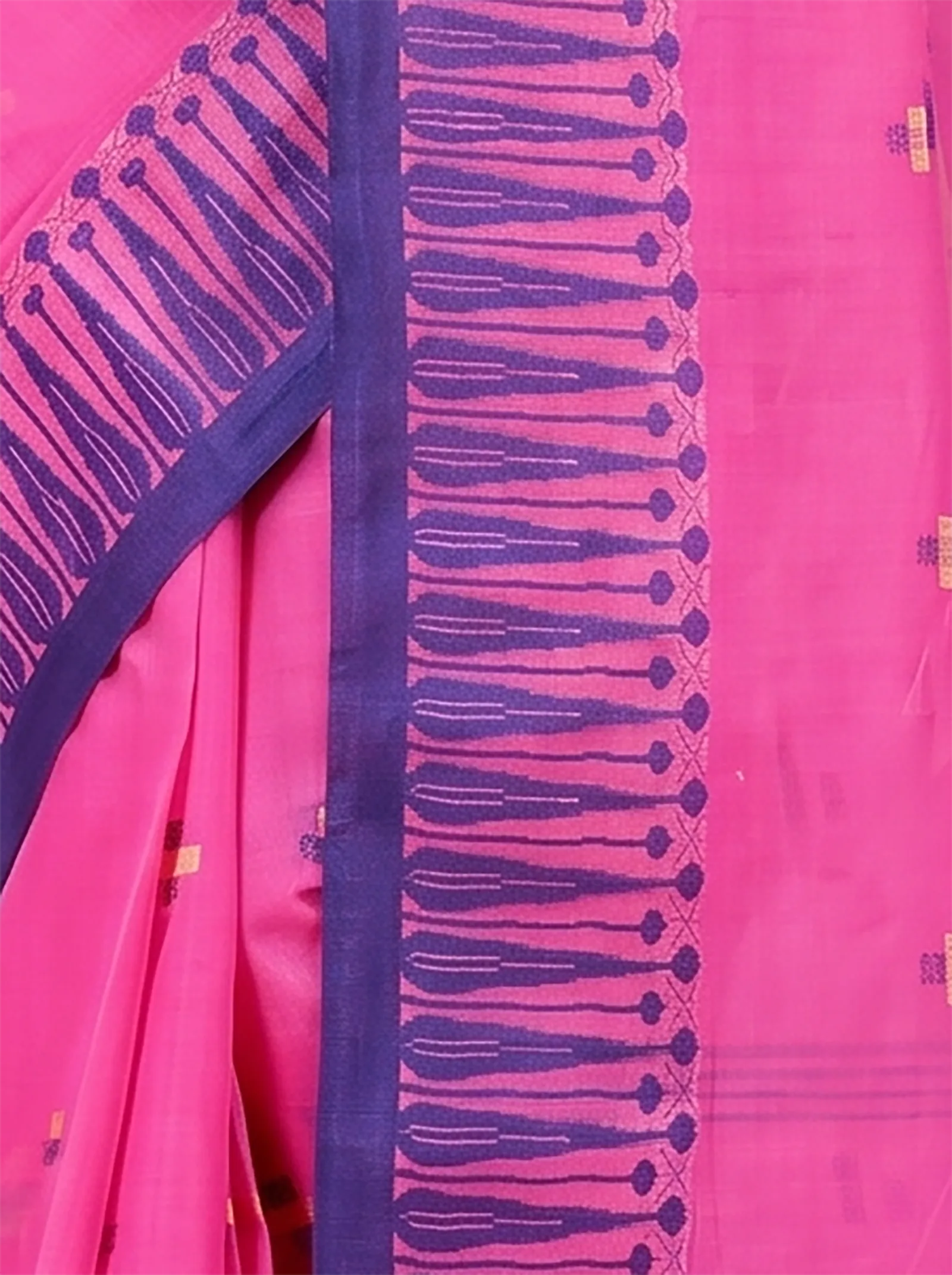DipDiya Pure Cotton  Traditional Bengali Pink Artisan Crafted Simar Tant Saree