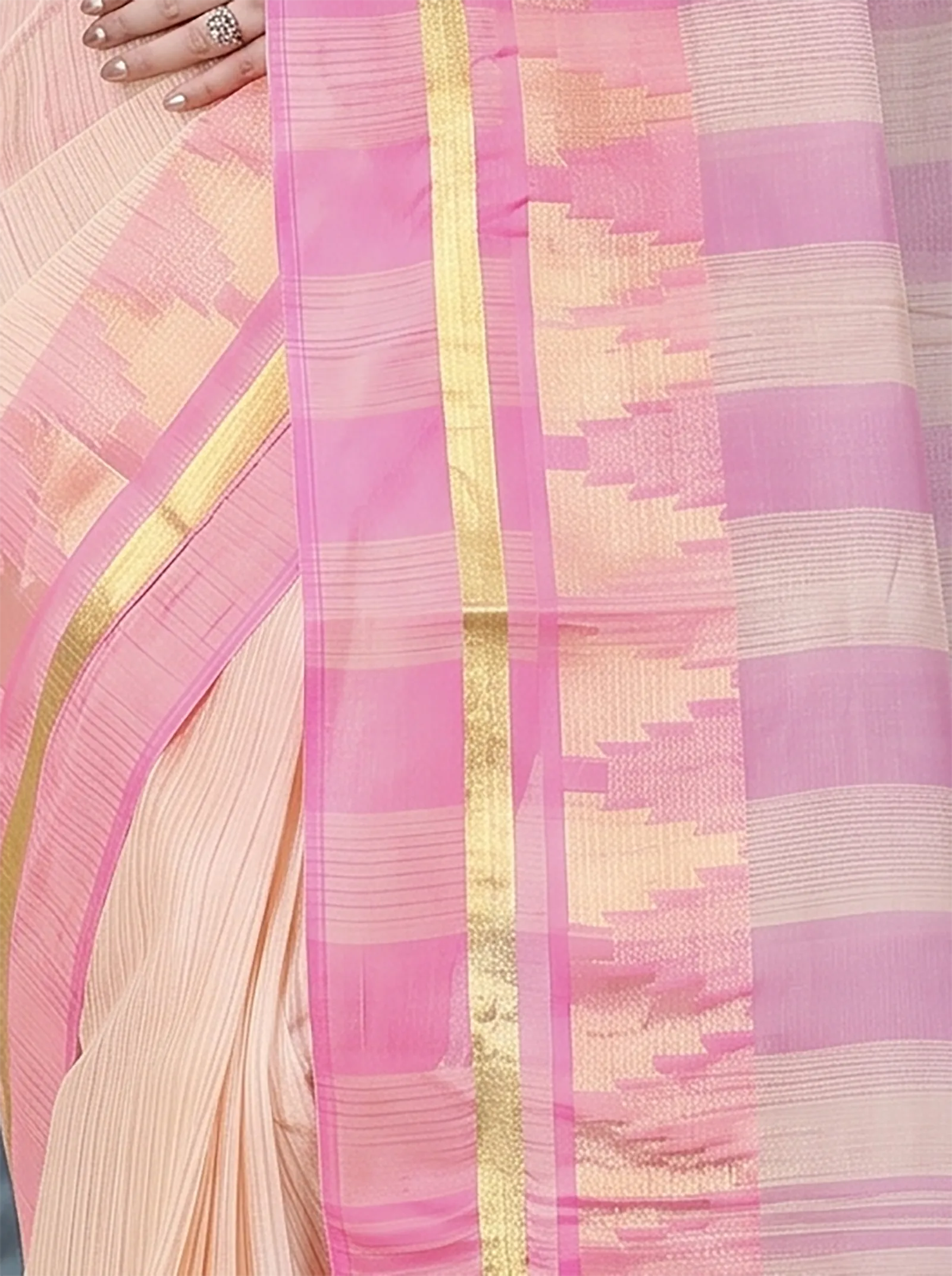DipDiya Pure Cotton  Traditional Bengali Pink Artisan Crafted Vrinda Tant Saree