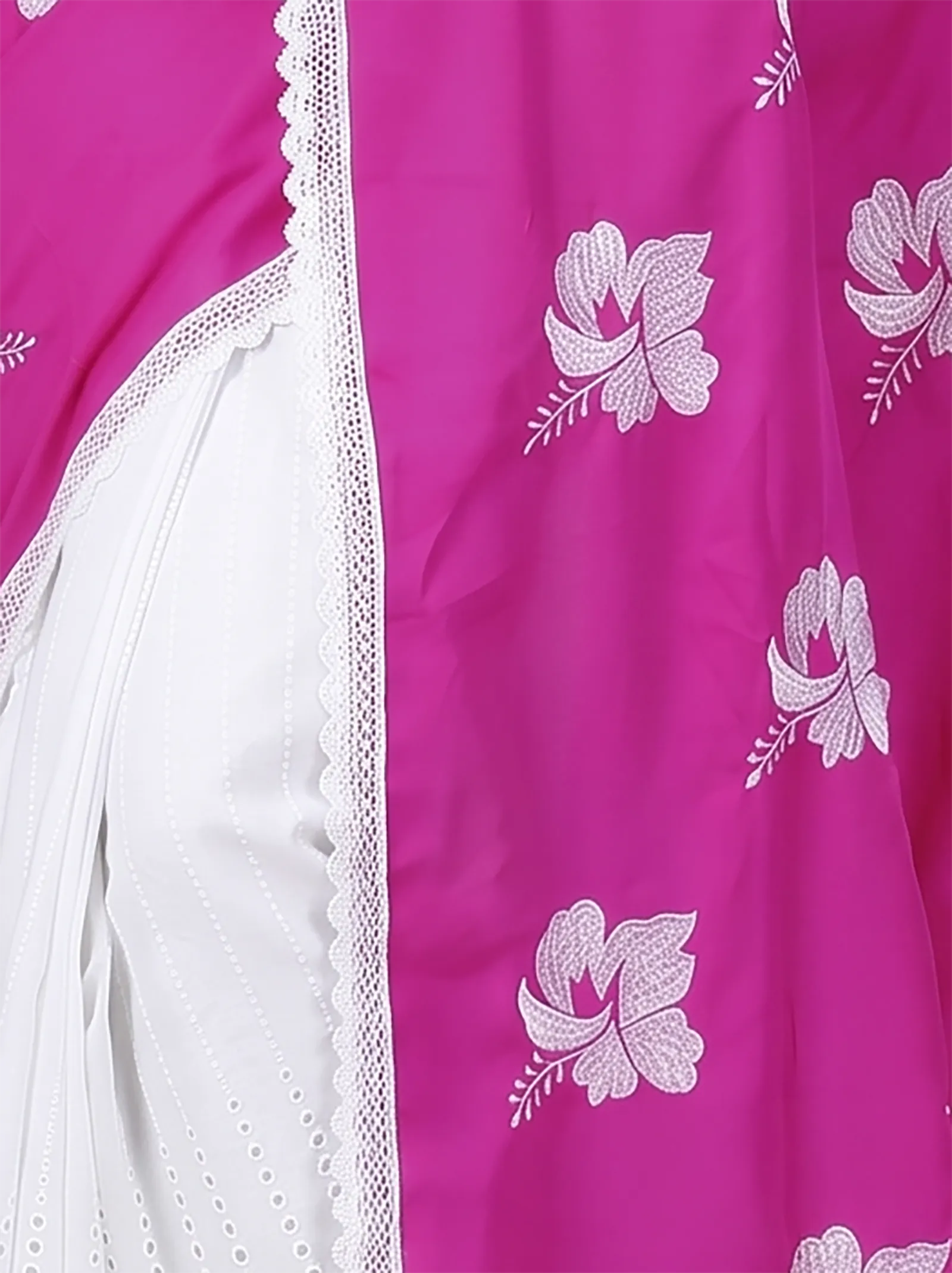 DipDiya Pure Cotton  Traditional Bengali Pink White Artisan Crafted Teru Handloom Saree