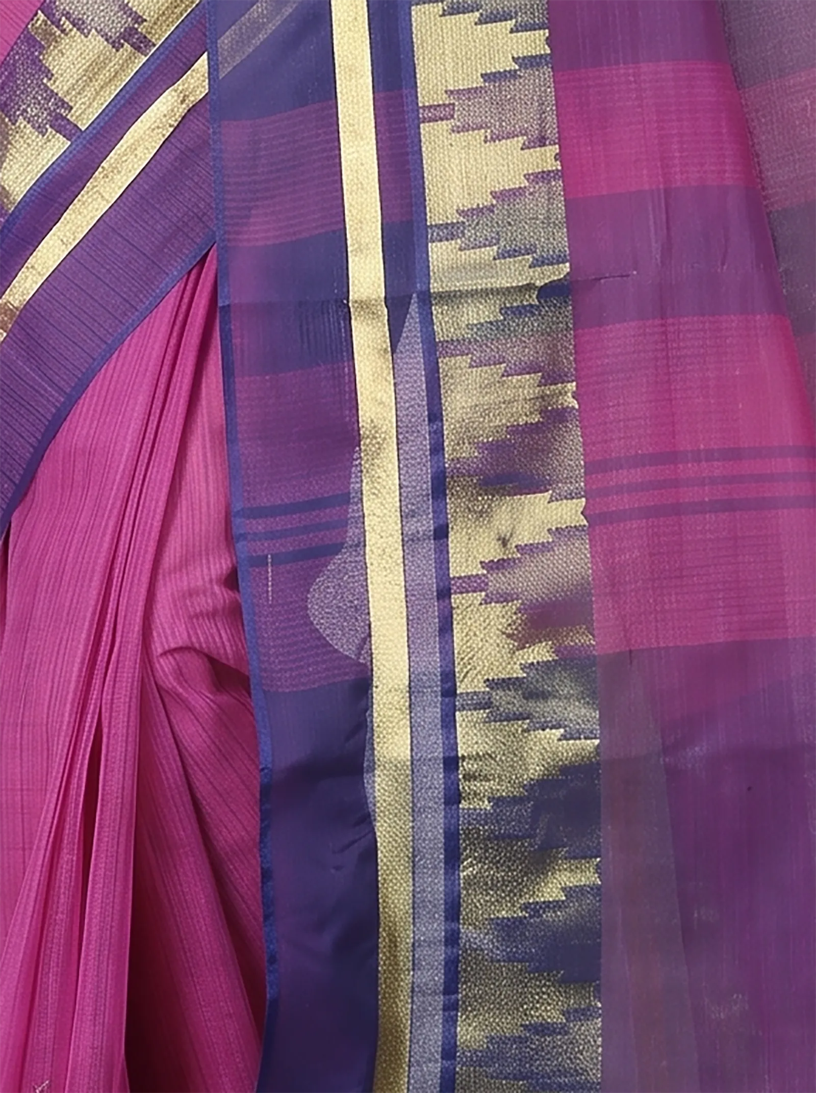 DipDiya Pure Cotton  Traditional Bengali Purple Artisan Crafted Vrinda Tant Saree