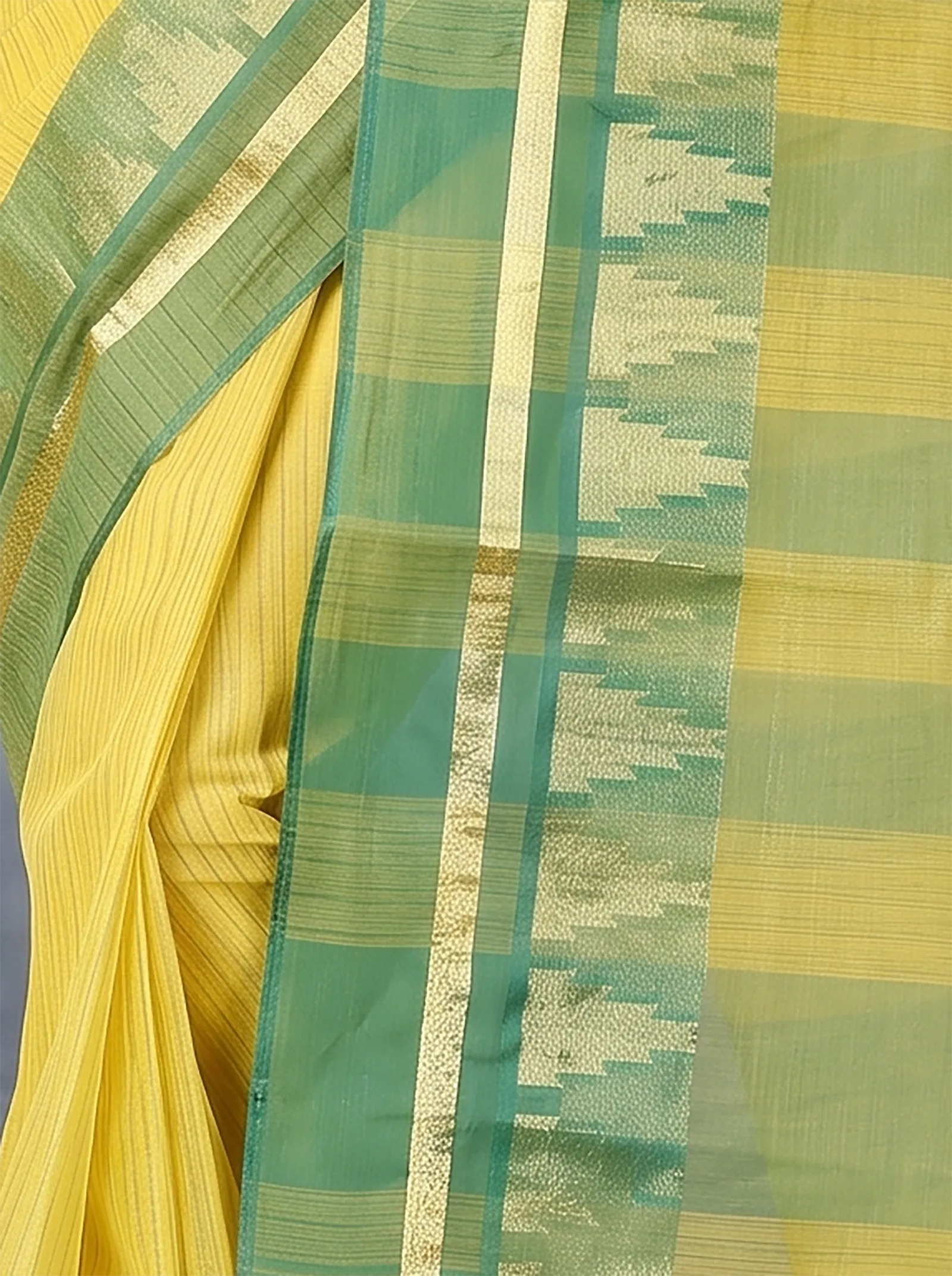DipDiya Pure Cotton  Traditional Bengali Yellow Artisan Crafted Vrinda Tant Saree