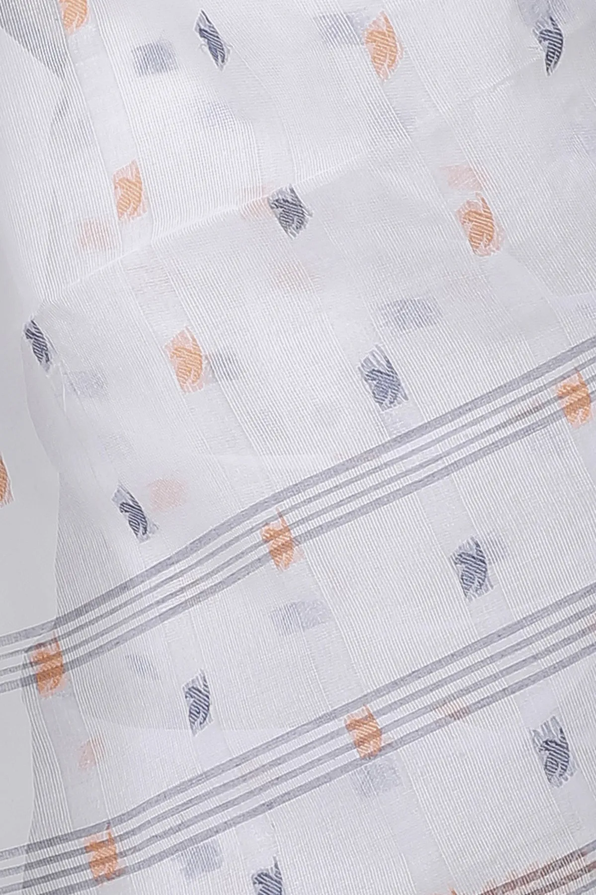 DipDiya Pure Cotton White Black Nera Woven by Hand Tant Sarees