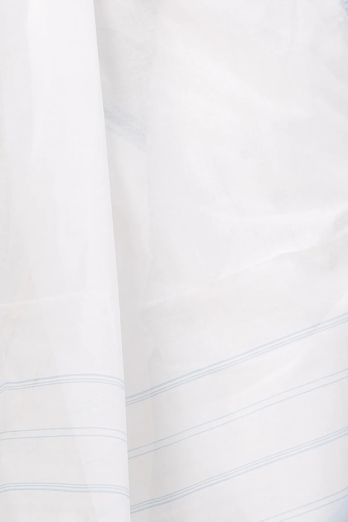 DipDiya Pure Cotton White Blue Subra Weaves with a Story Tant Sarees
