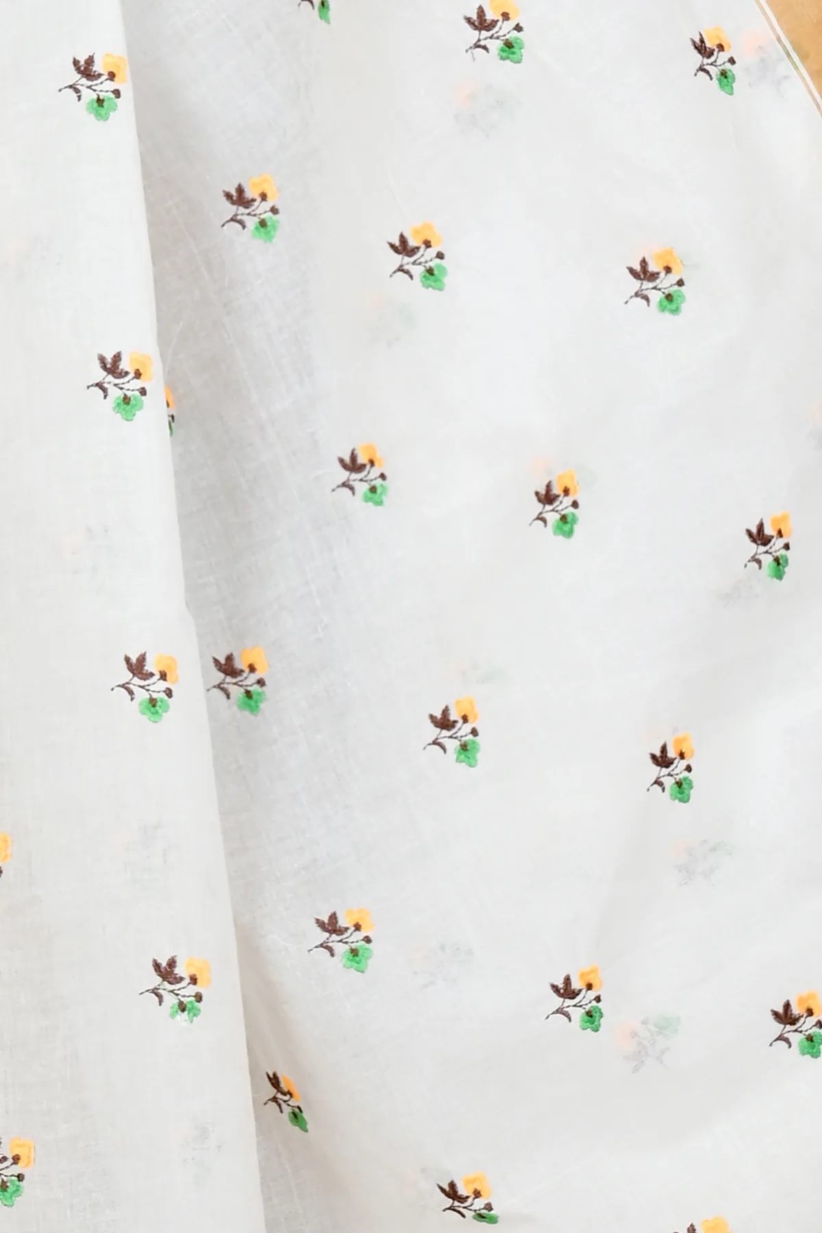 DipDiya Pure Cotton White Glold Leome Timeless Elegance Embroidery Tant Sarees