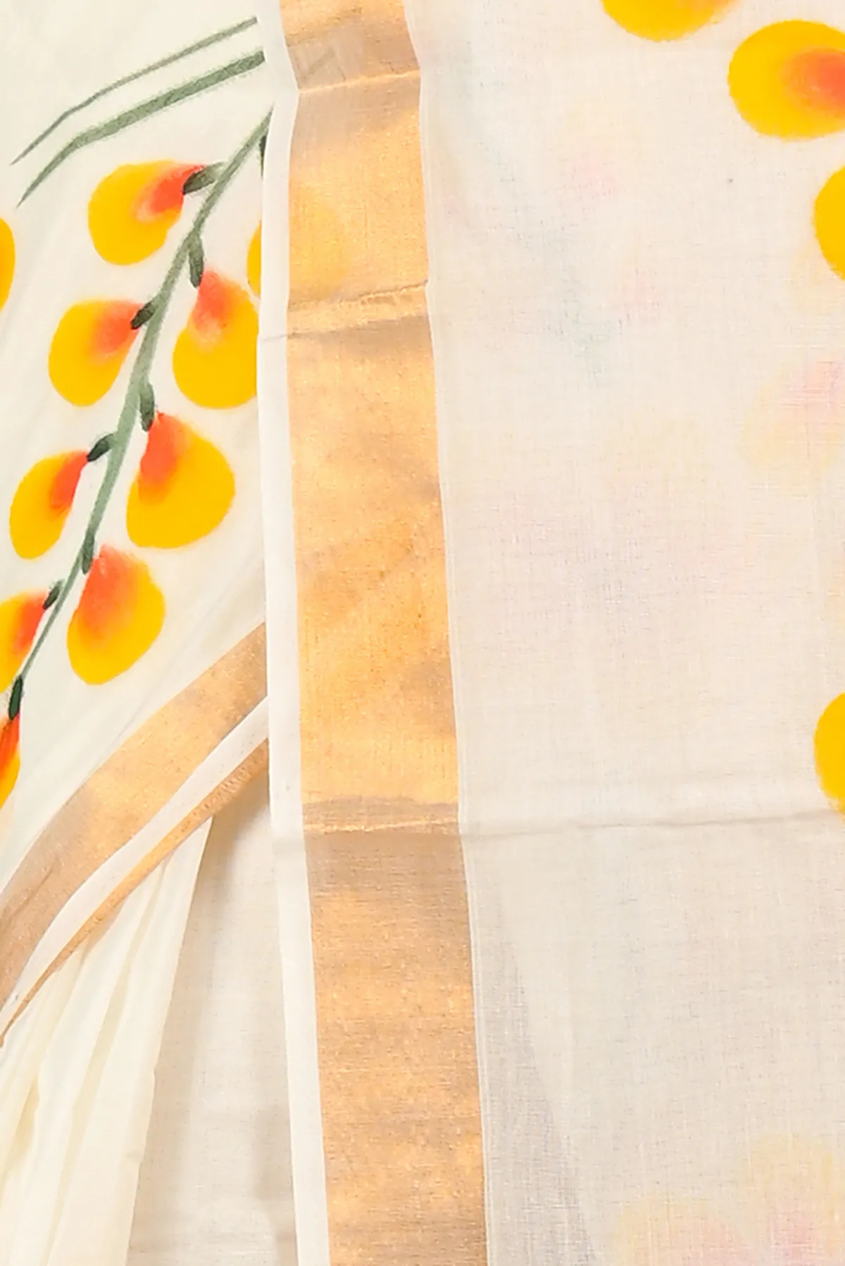 DipDiya Pure Cotton White Hataka Effortless Traditions Hand Painted Sarees