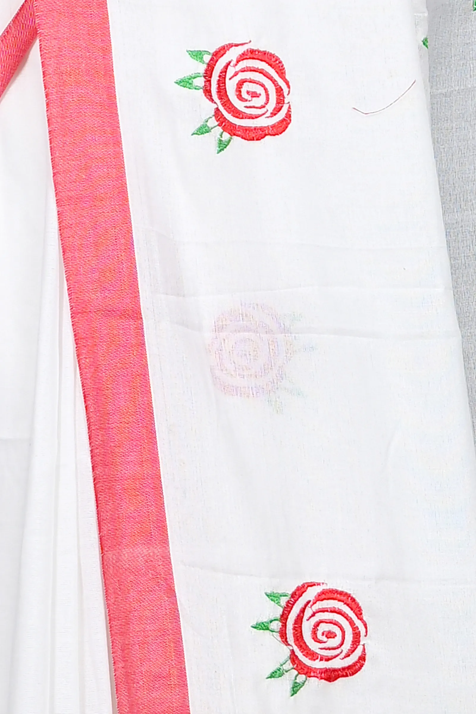 DipDiya Pure Cotton White Parag A Legacy Woven Embroidery Handloom sarees