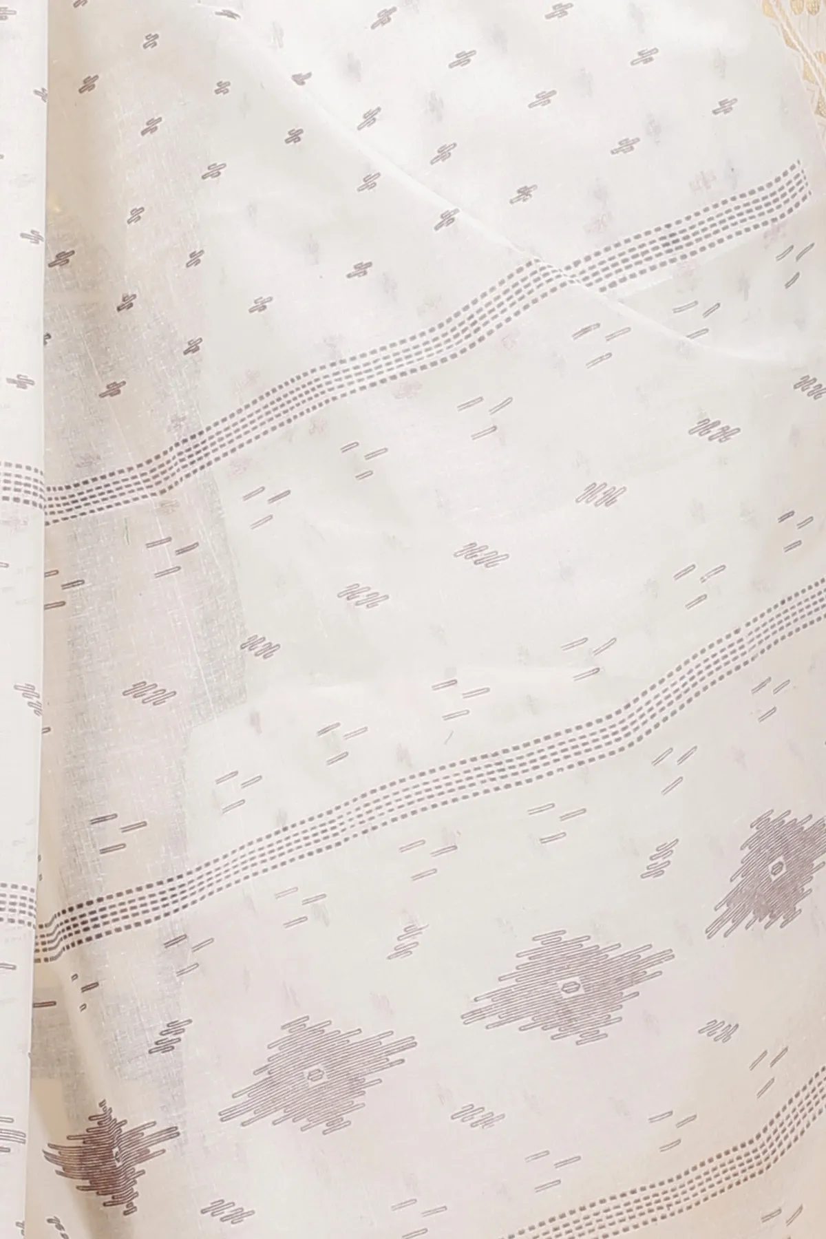 DipDiya Pure Cotton White Purvi Grace of Bengal Printed Tant Sarees