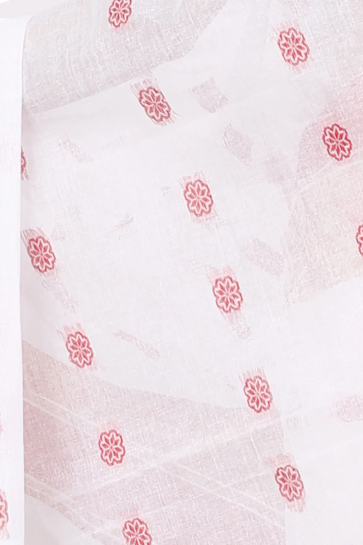 DipDiya Pure Cotton White Red Sadasob Classic Bengali Tant Sarees