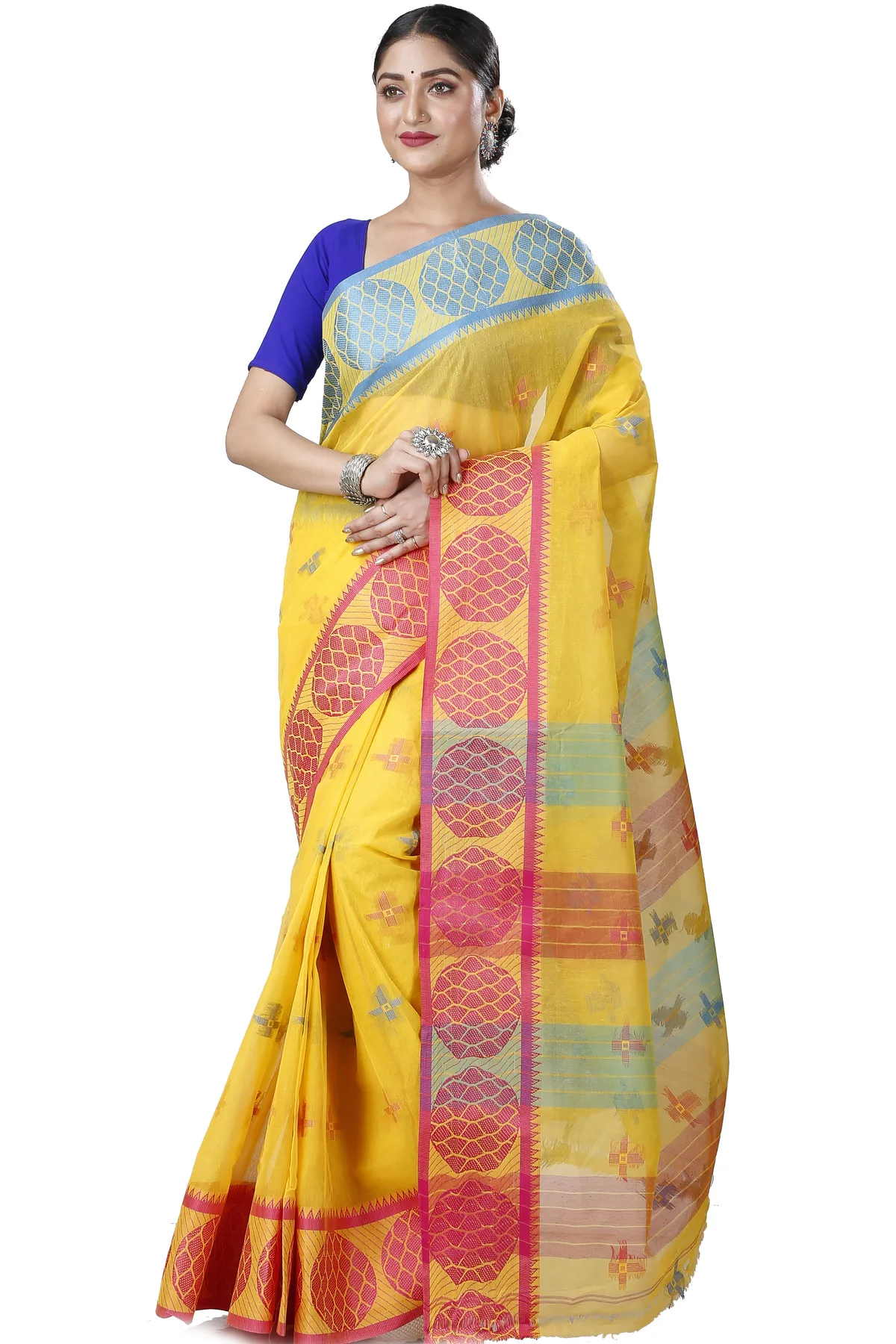 DipDiya Pure Cotton Yellow Ananda Rooted in Bengal Tant Sarees