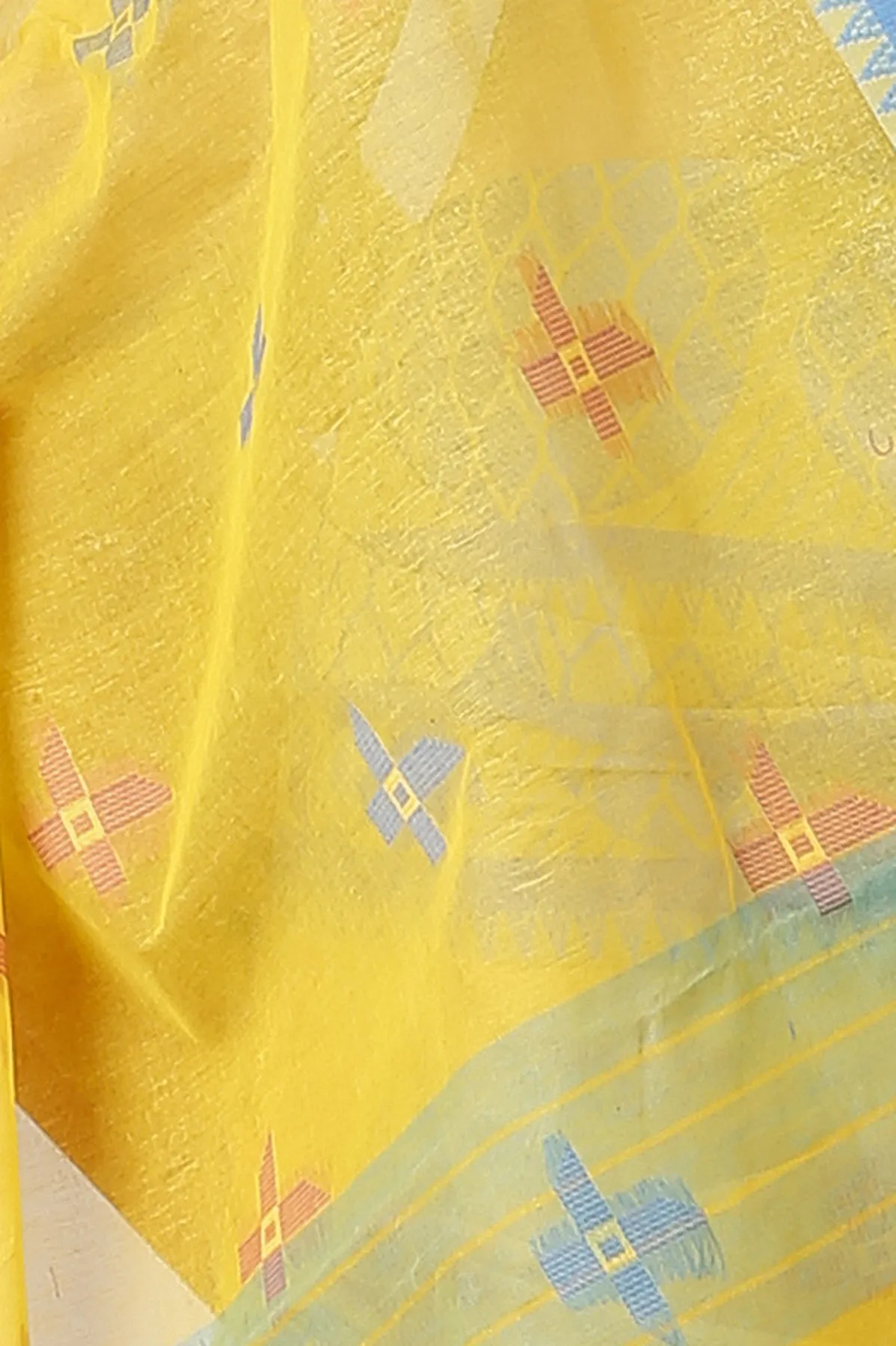 DipDiya Pure Cotton Yellow Ananda Rooted in Bengal Tant Sarees