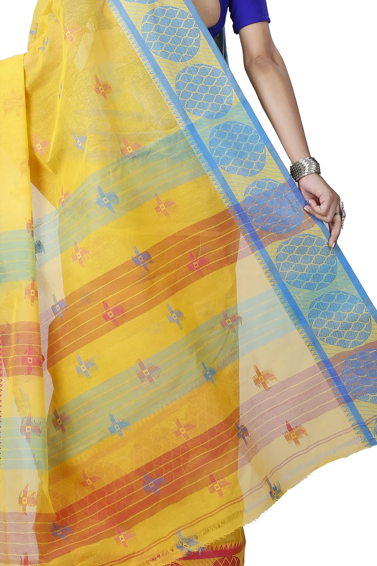 DipDiya Pure Cotton Yellow Ananda Rooted in Bengal Tant Sarees