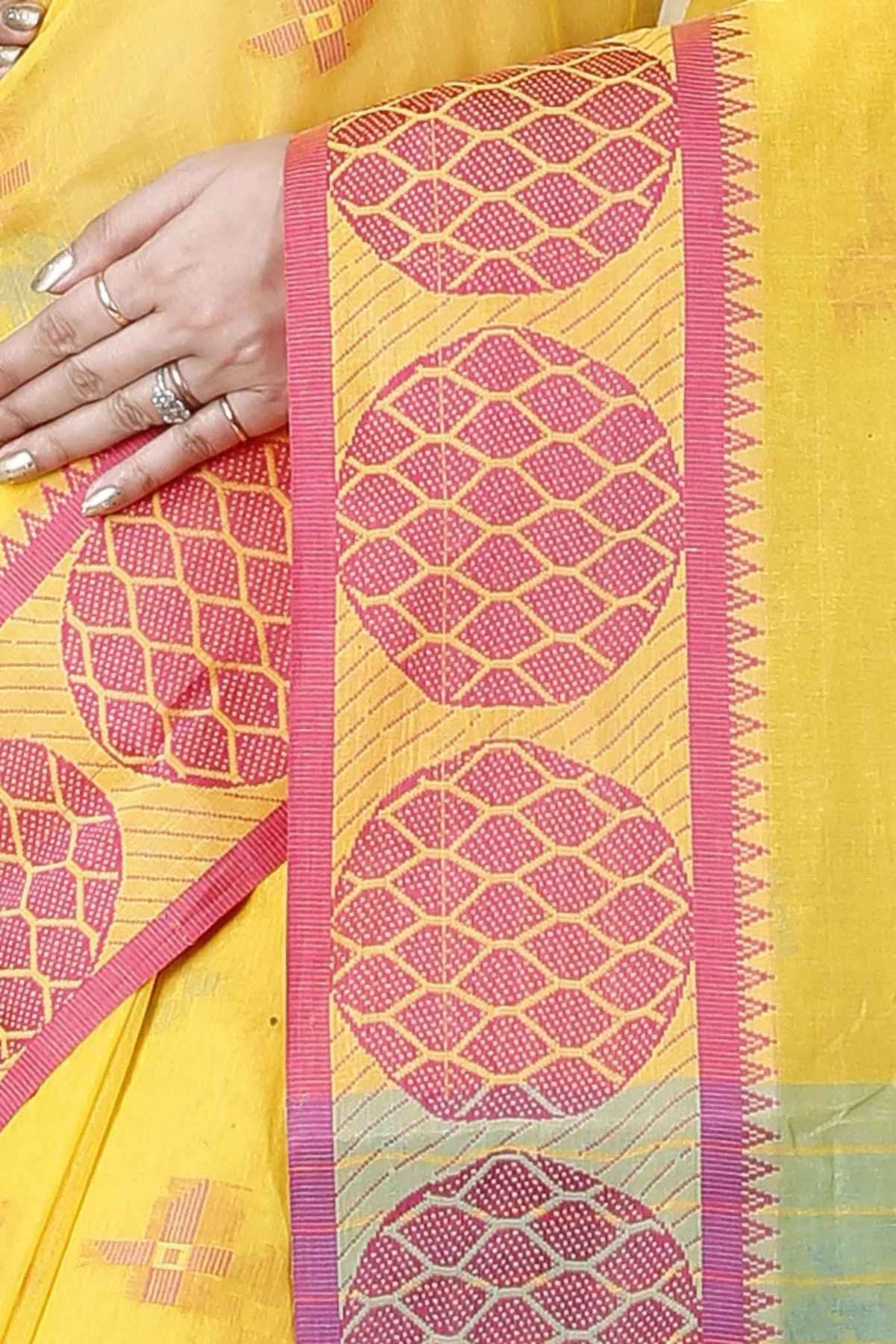 DipDiya Pure Cotton Yellow Ananda Rooted in Bengal Tant Sarees