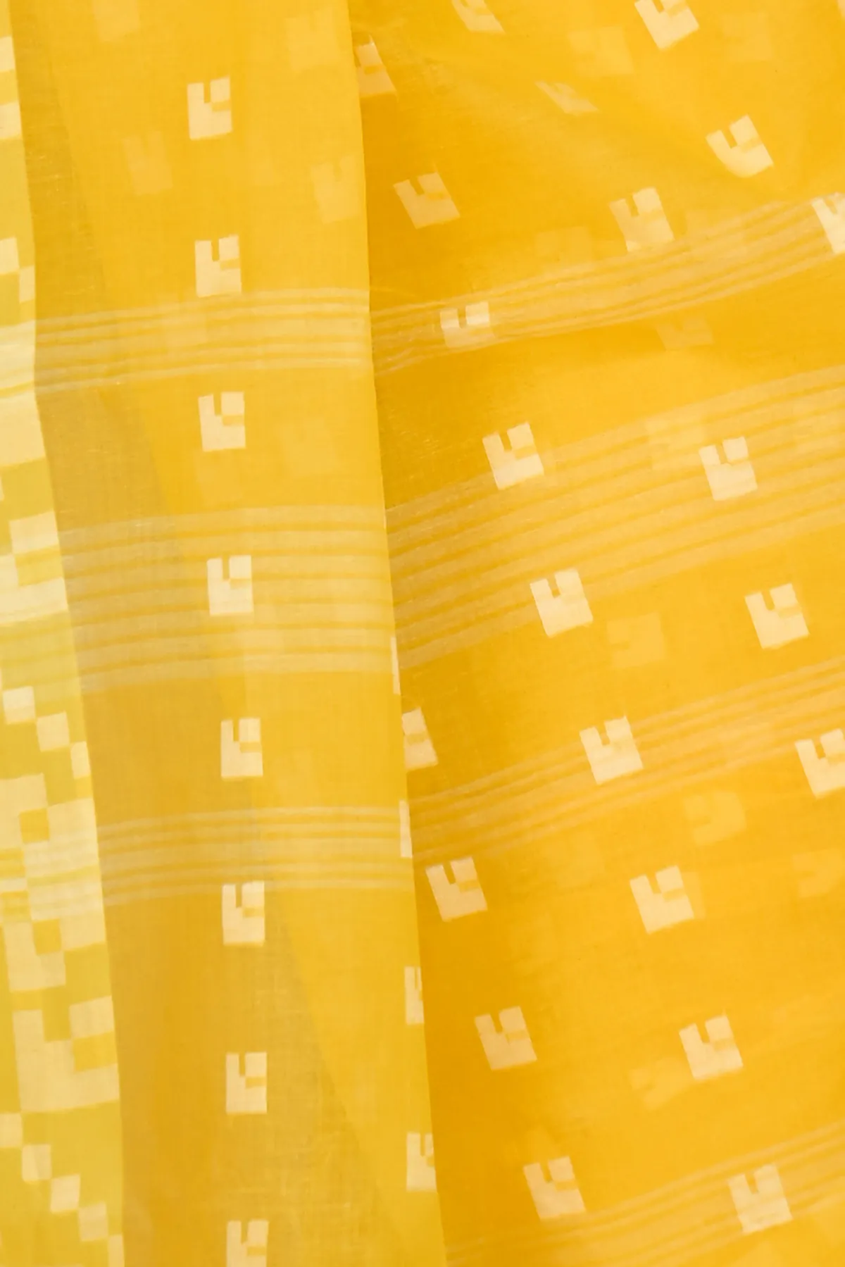 DipDiya Pure Cotton Yellow Aptuk Timeless Elegance Tant Sarees