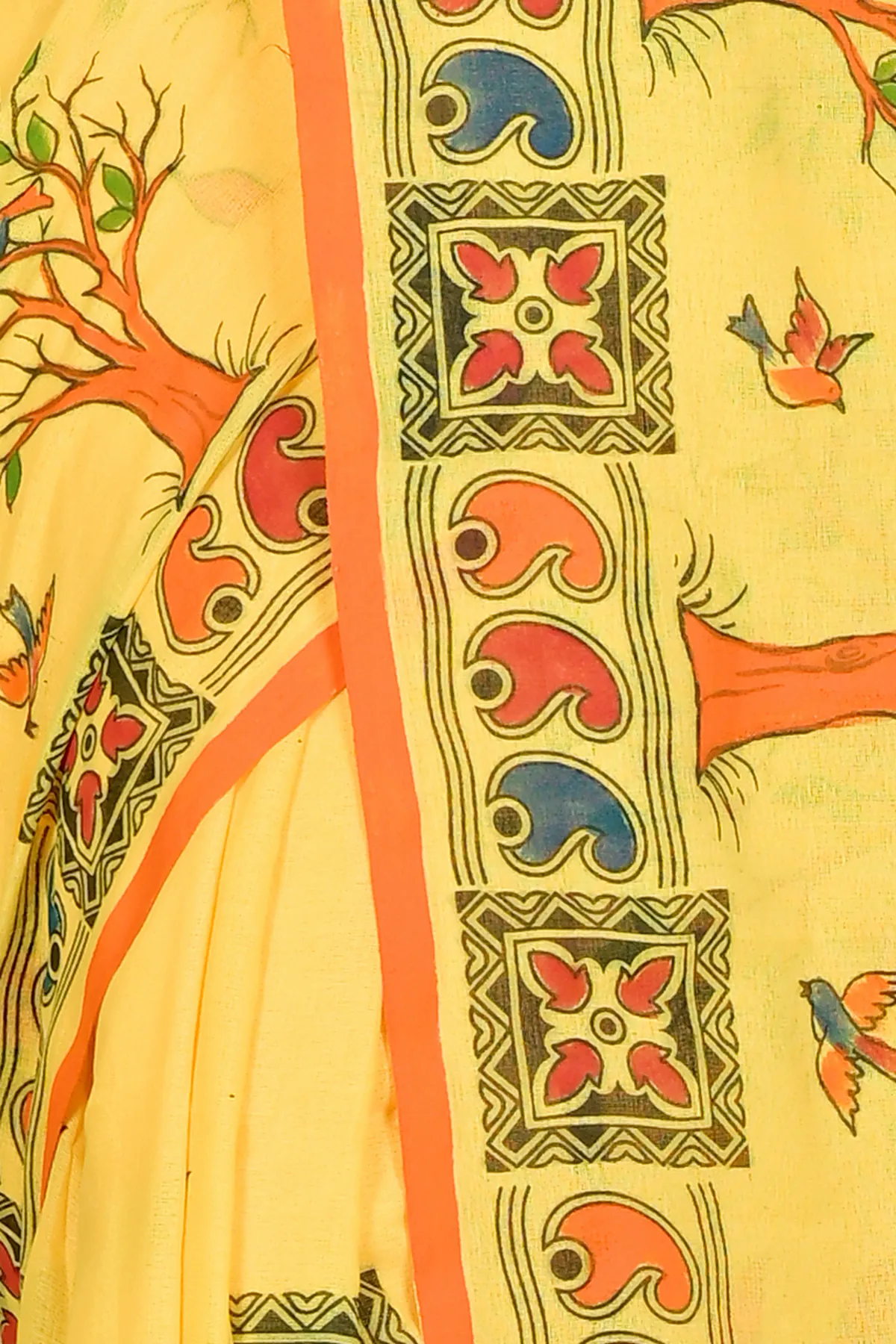 DipDiya Pure Cotton Yellow Asu Stories of Bengal Handloom Sarees