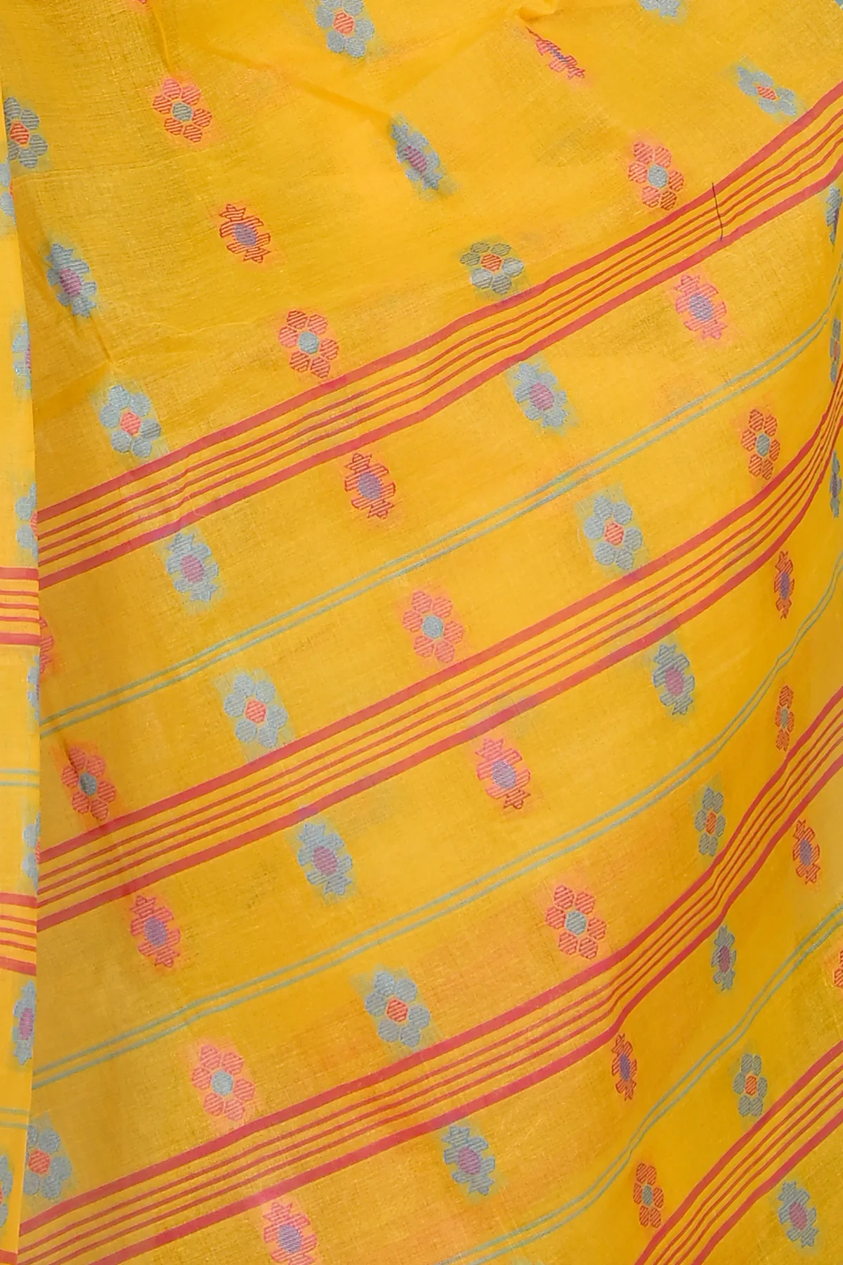 DipDiya Pure Cotton Yellow Dui Has Wrapped in Heritage Tant Sarees