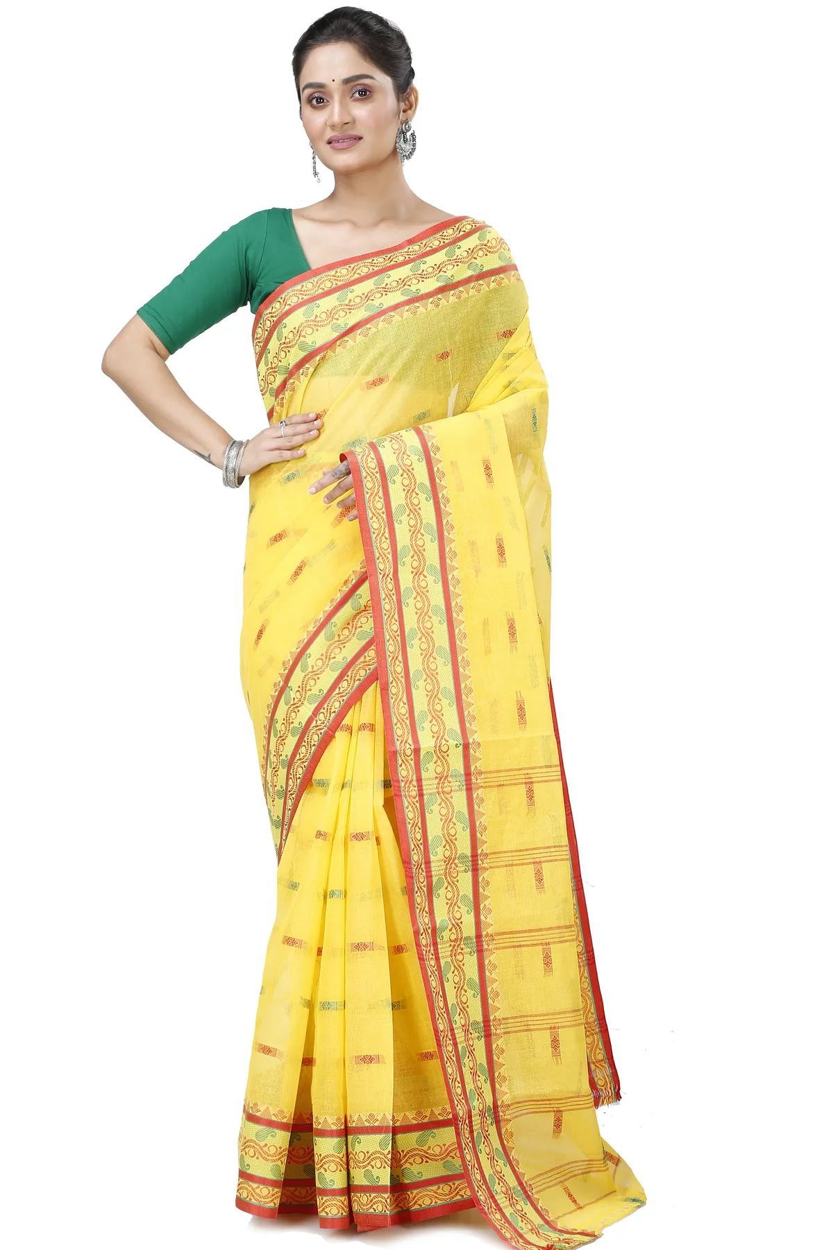 DipDiya Pure Cotton Yellow Gayatri Elegance in Every Weave Tant Sarees