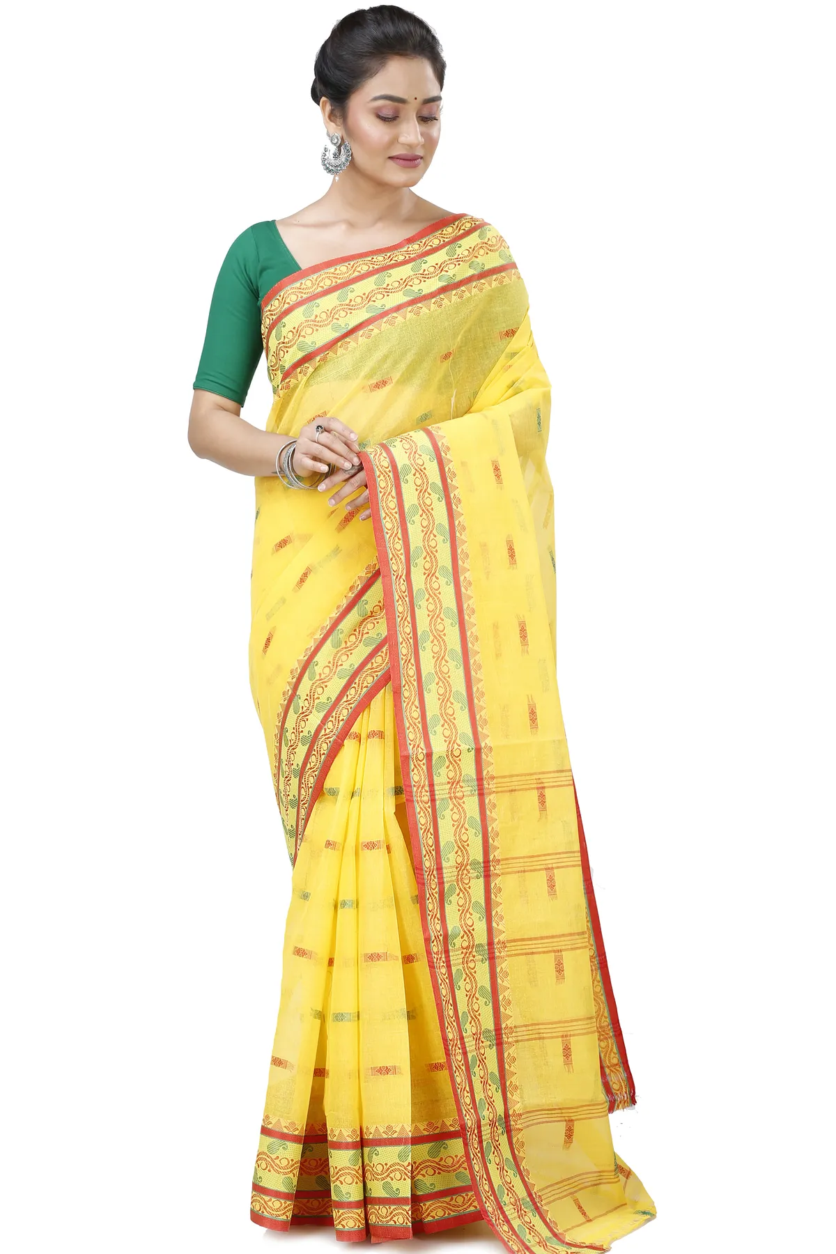 DipDiya Pure Cotton Yellow Gayatri Elegance in Every Weave Tant Sarees