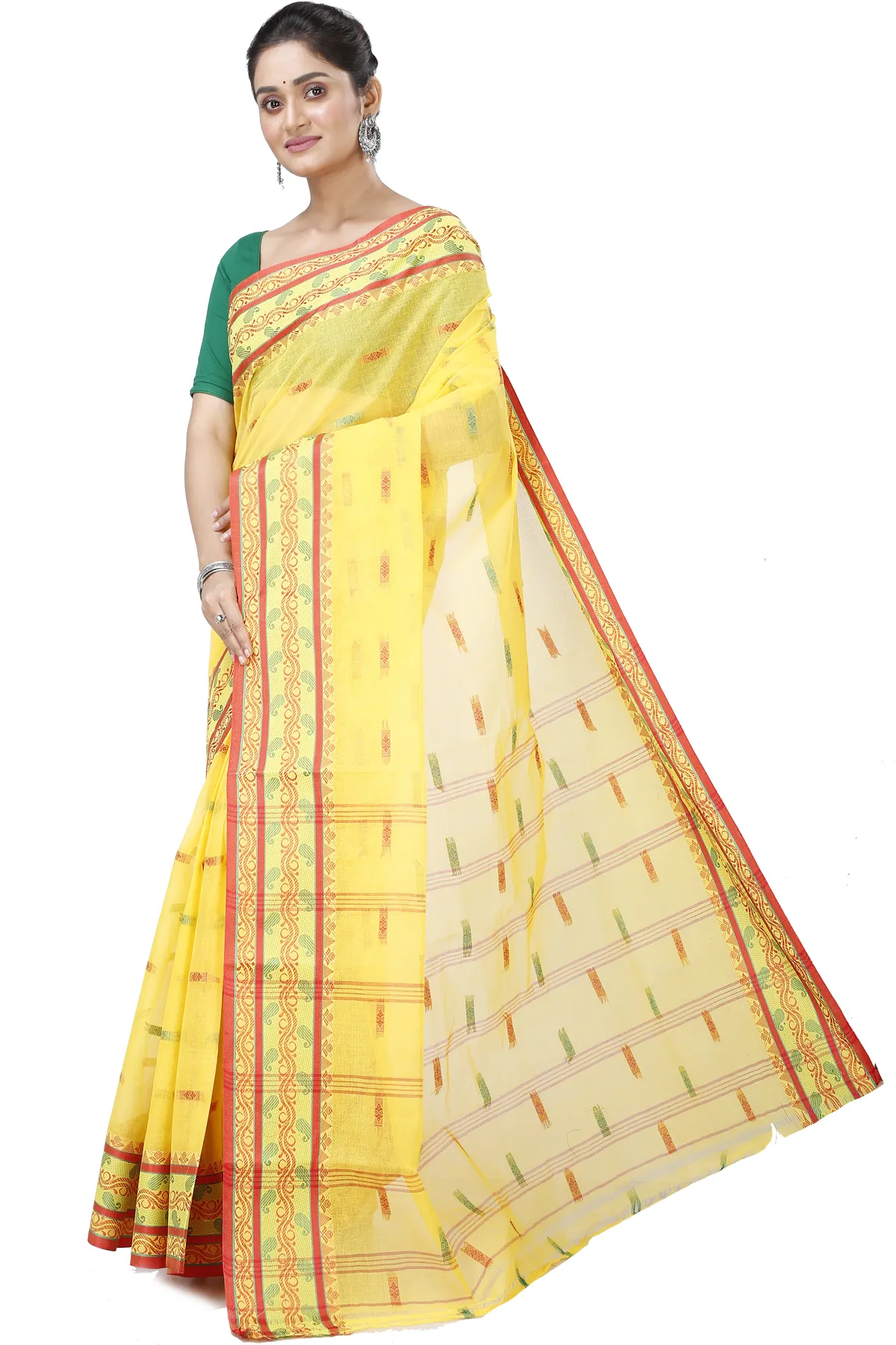 DipDiya Pure Cotton Yellow Gayatri Elegance in Every Weave Tant Sarees