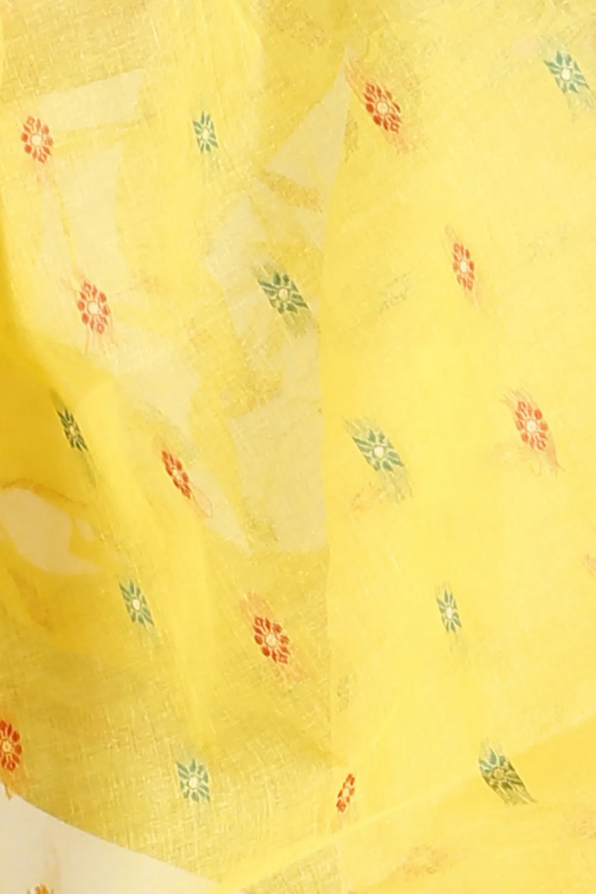 DipDiya Pure Cotton Yellow Gopika Handcrafted Elegance Tant Sarees