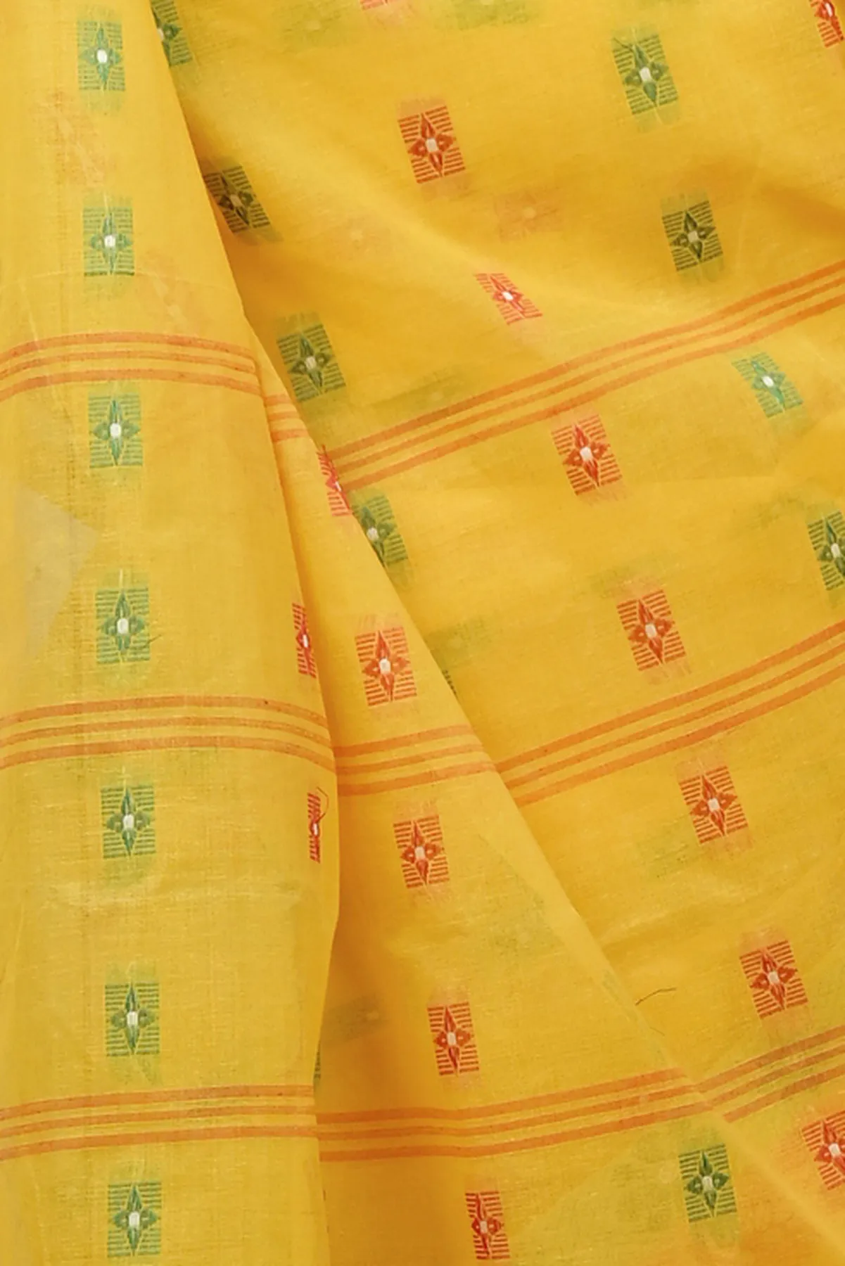 DipDiya Pure Cotton Yellow Helok Handcrafted Elegance Tant Sarees