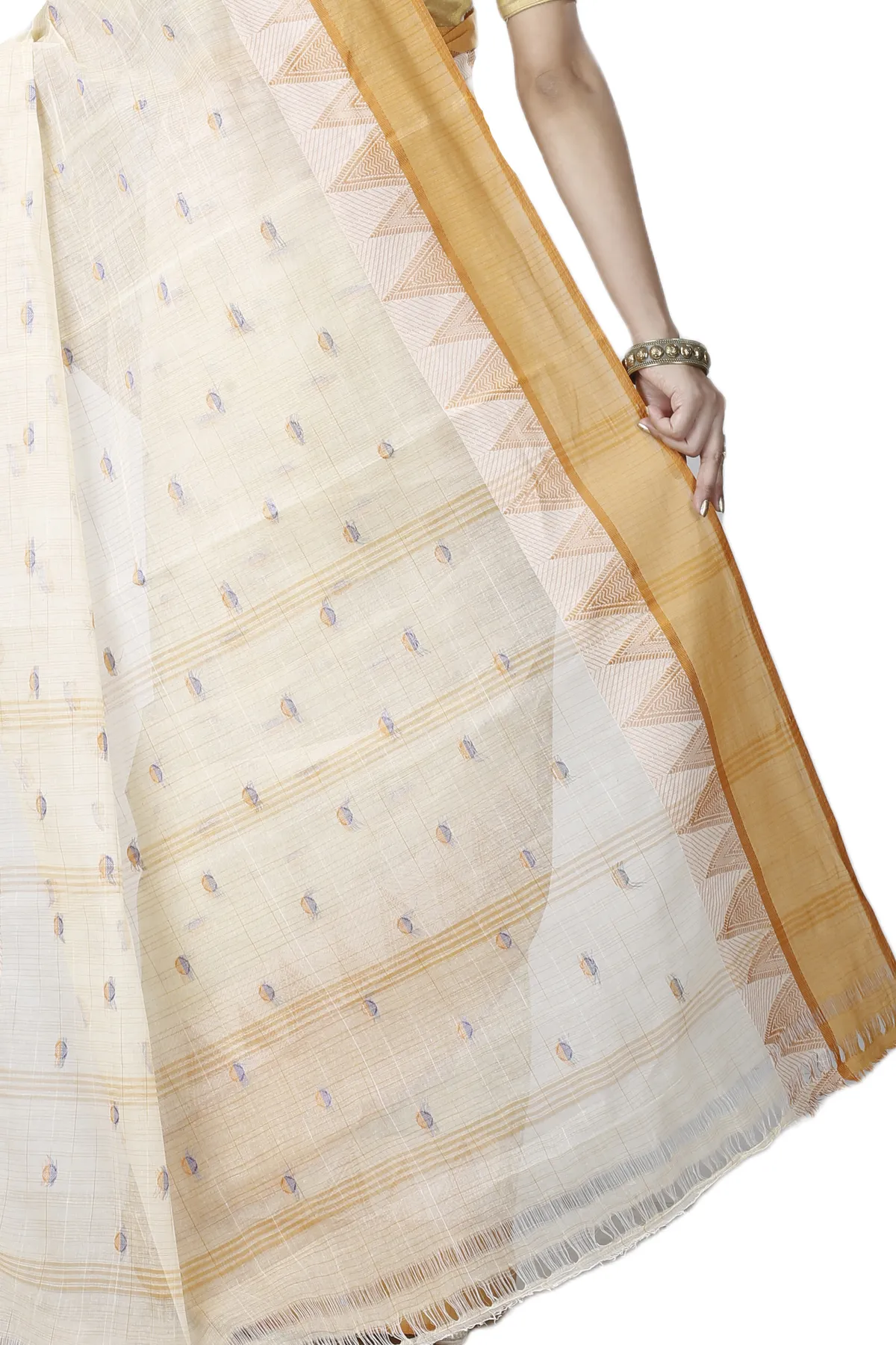 DipDiya Pure Cotton Yellow Ishvari Timeless Bengal Tant Sarees